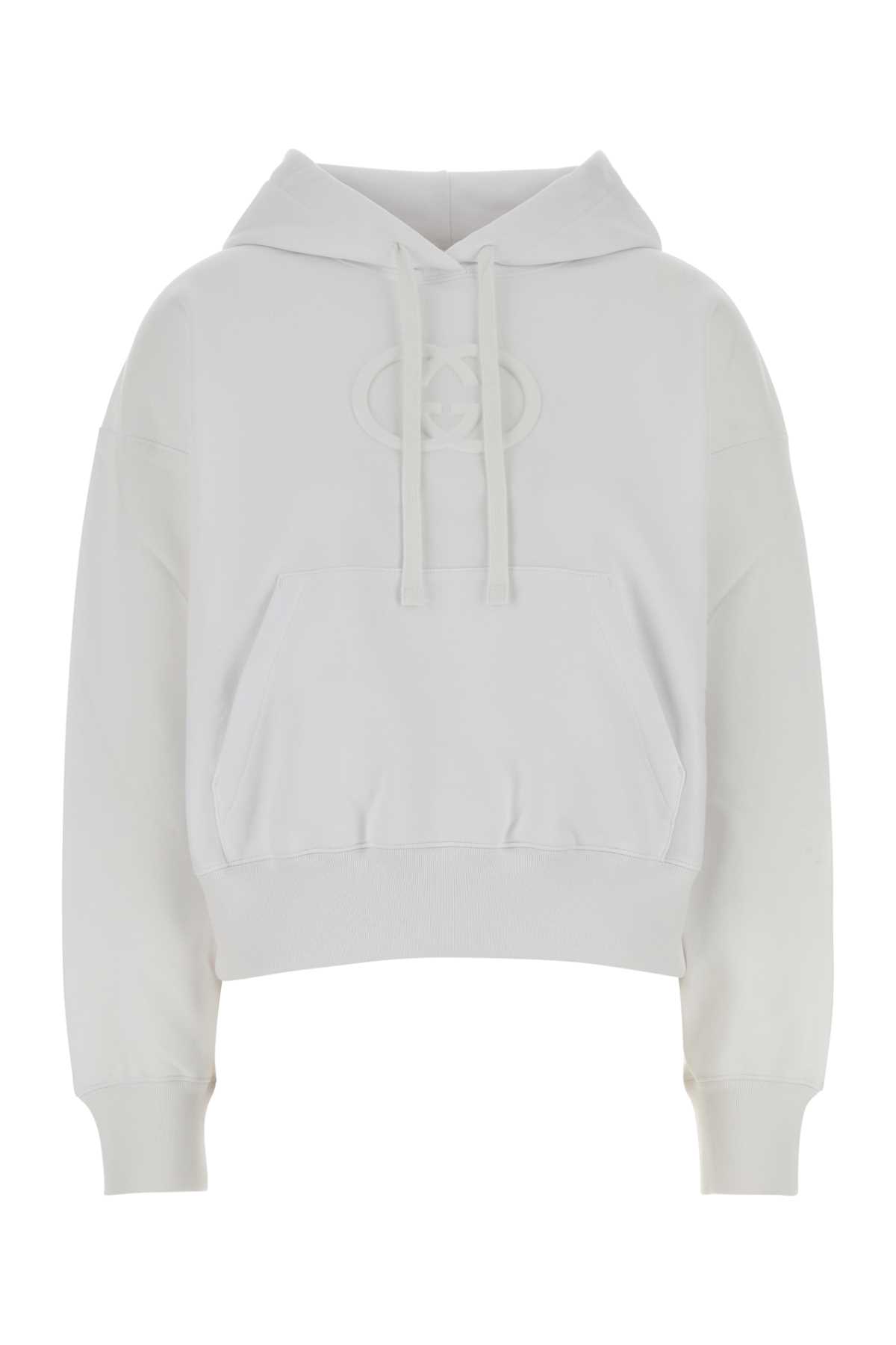 Gucci White Cotton Oversize Sweatshirt In White