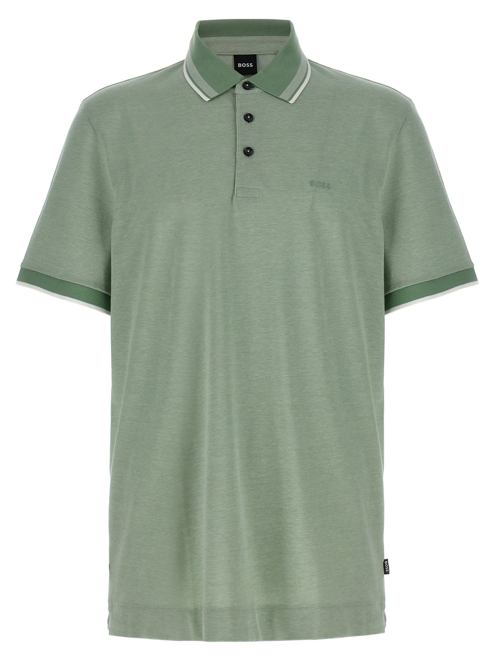 Hugo Boss Logo-detail Cotton Polo Shirt In Green