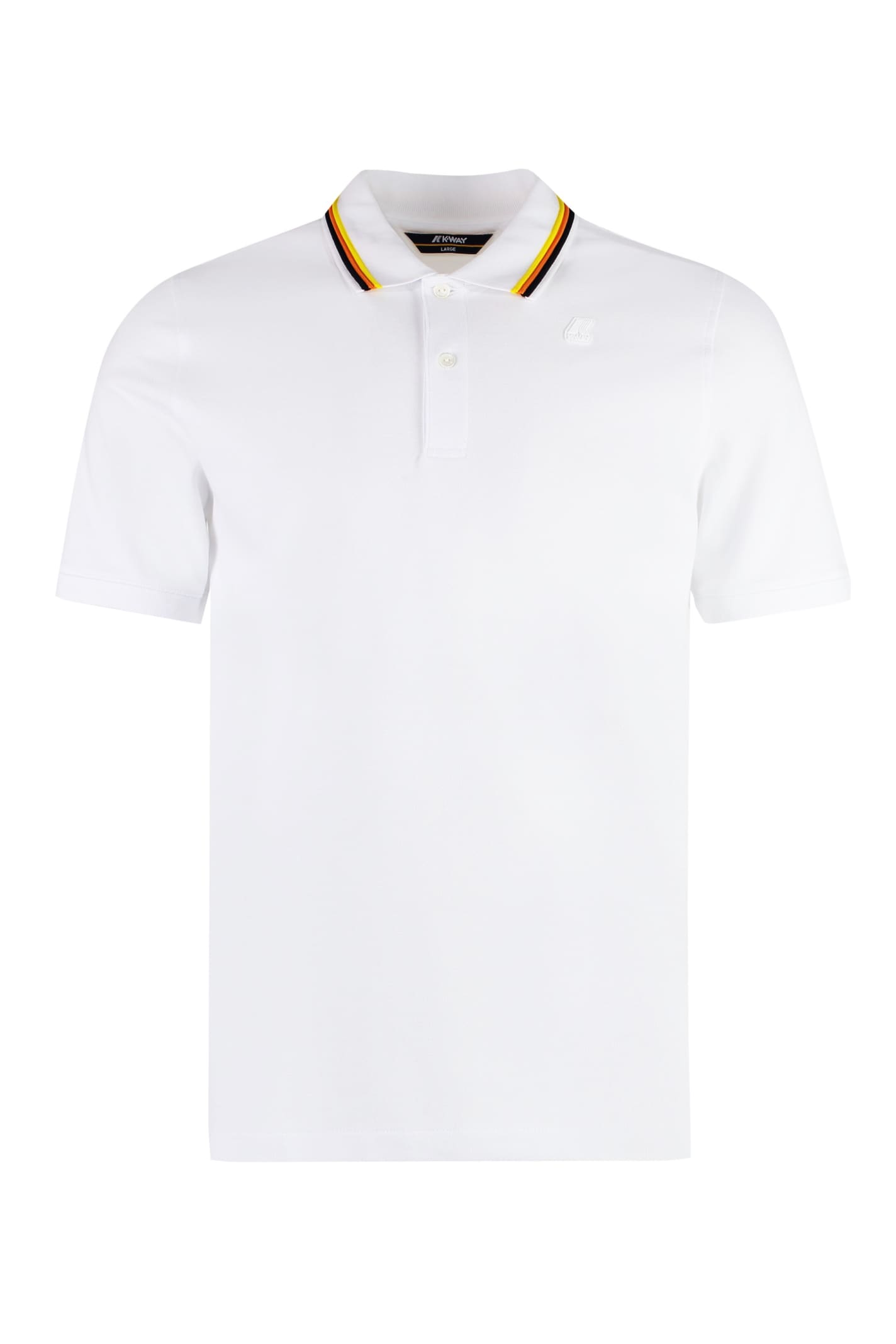 Shop K-way Jud Cotton-piqué Polo Shirt In White