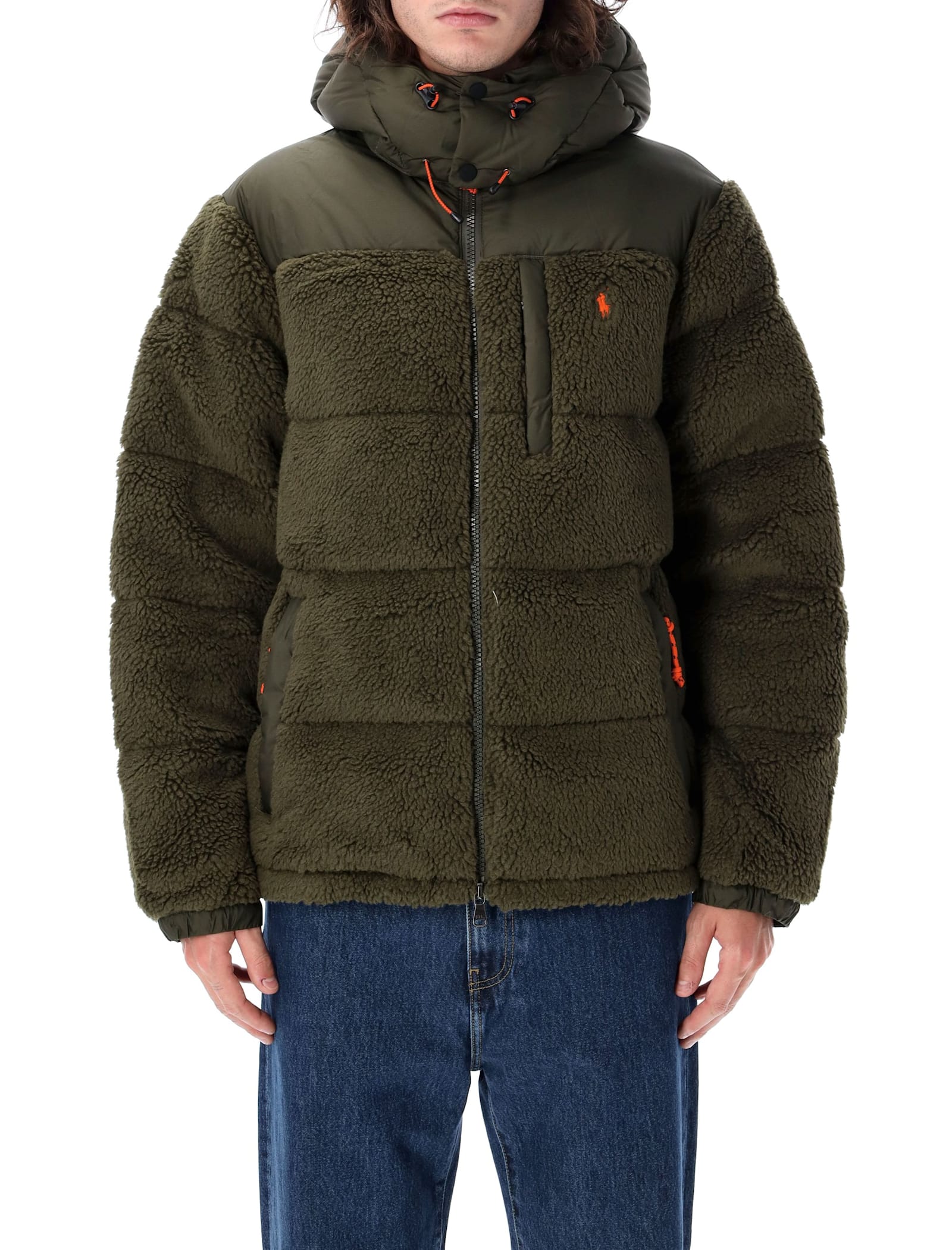 Shop Polo Ralph Lauren The Gorham Hybrid Down Jacket In Olive