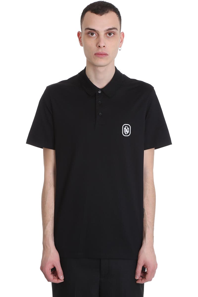 NEIL BARRETT POLO IN BLACK COTTON,11244671