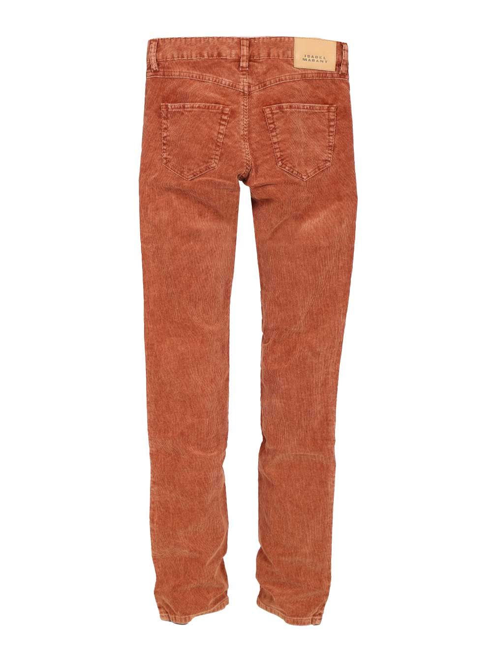 Isabel Marant Étoile Leniya Velvet Trousers In Orange