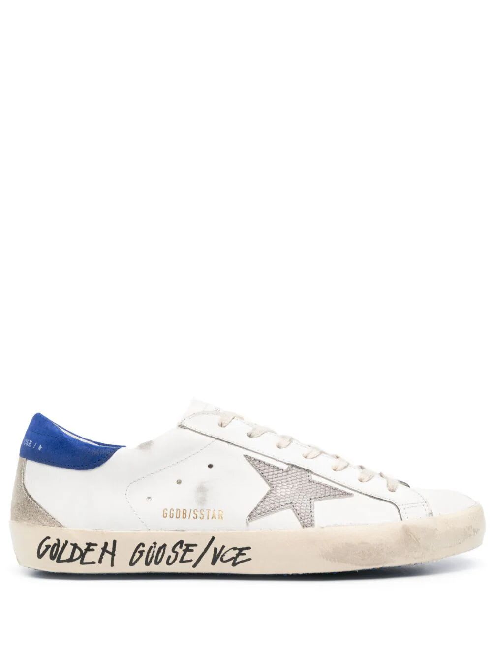 Shop Golden Goose Super-star Sneakers In White Grey Bluette Beige