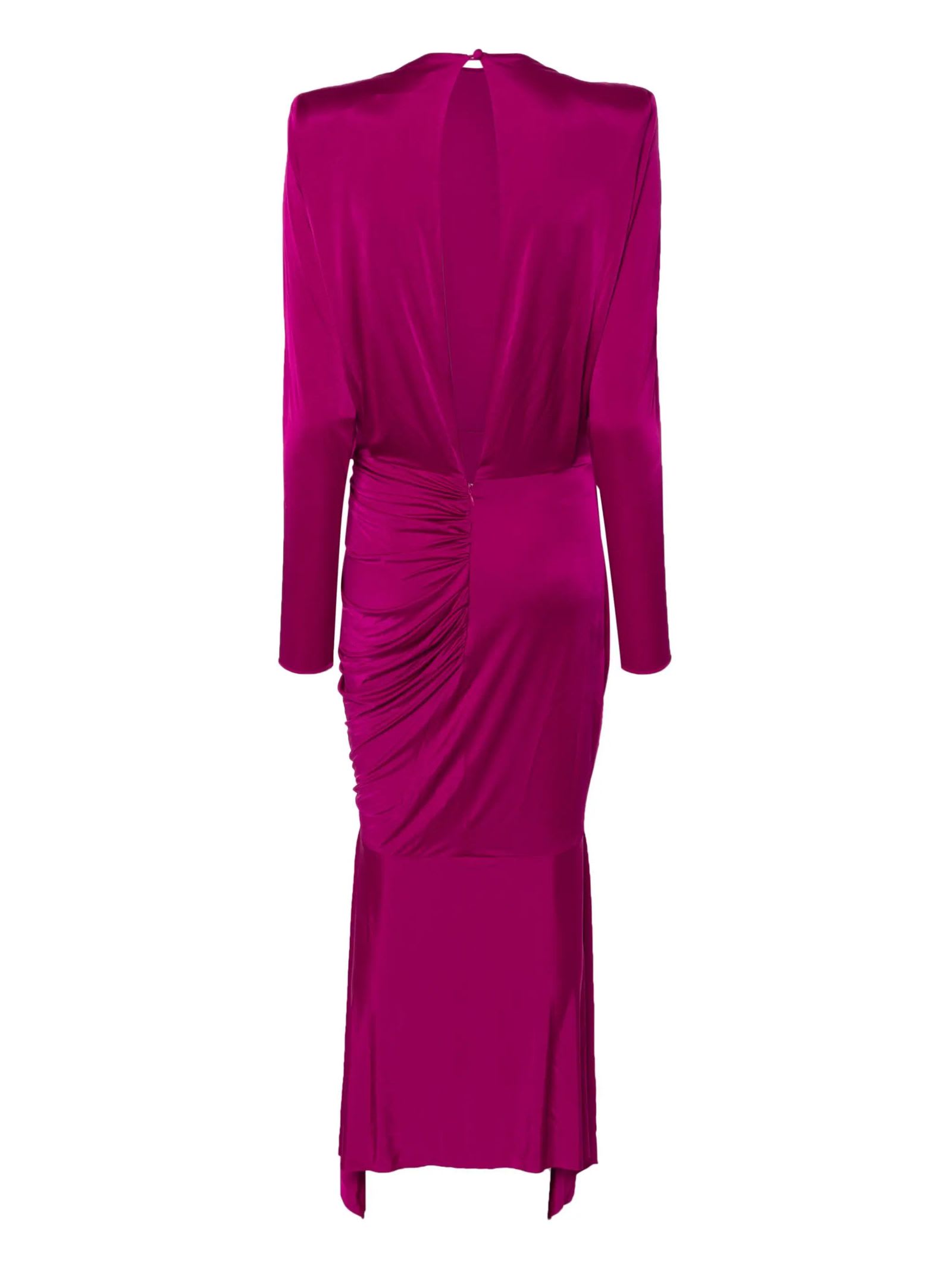 Shop Alexandre Vauthier Fuchsia Pink Stretch-design Dress