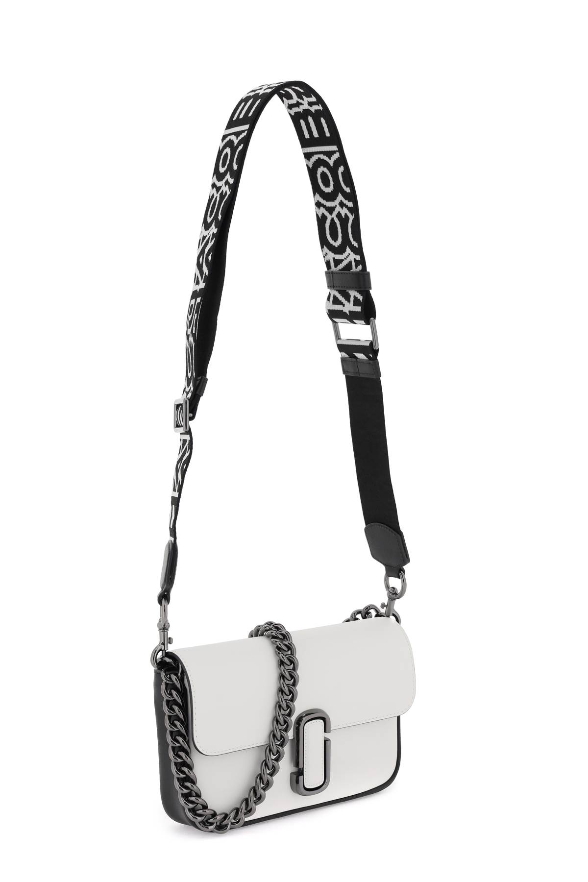 Shop Marc Jacobs The J Marc Mini Shoulder Bag In Black/white