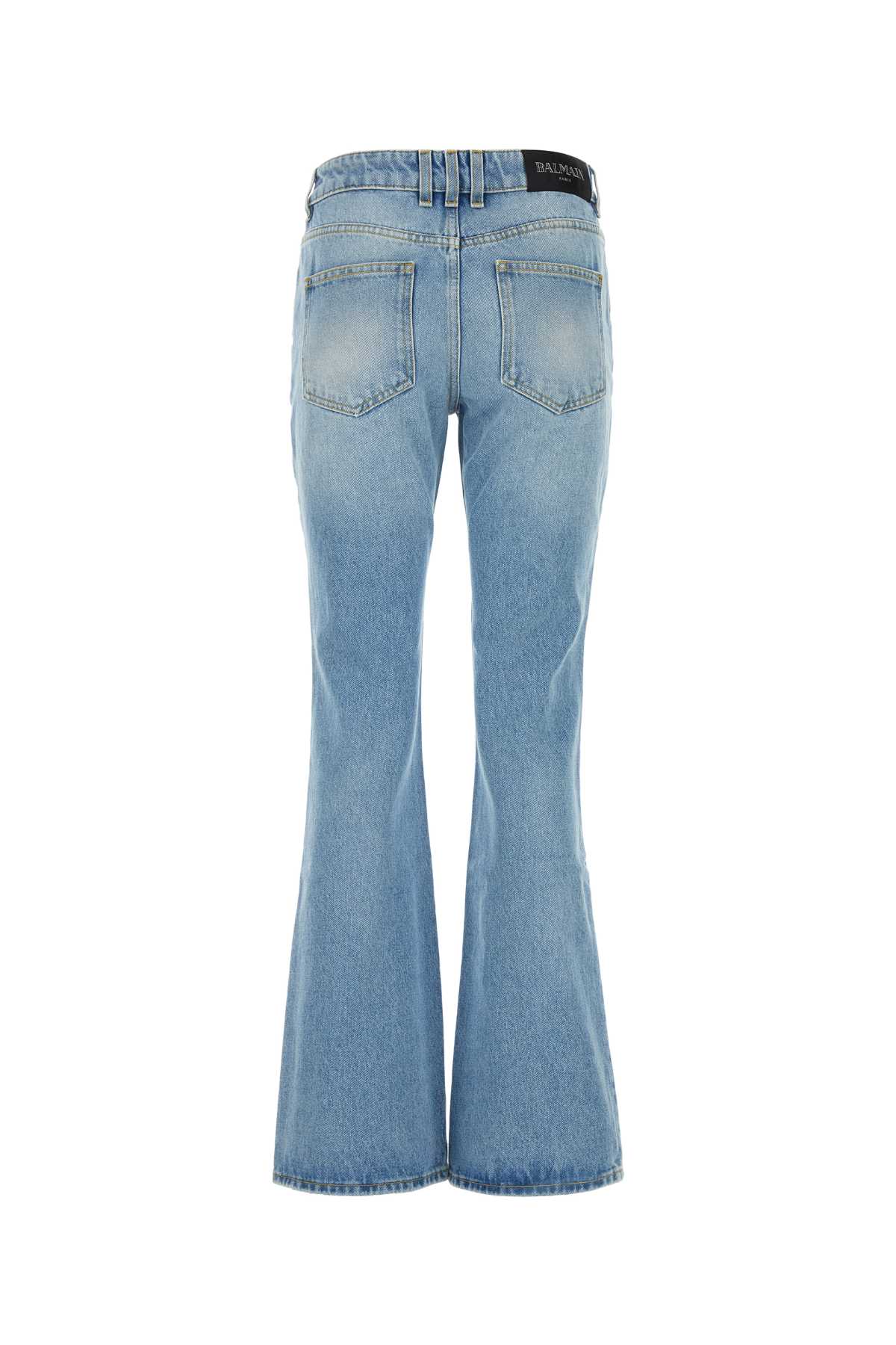 Shop Balmain Denim Jeans In Bleujeanclair