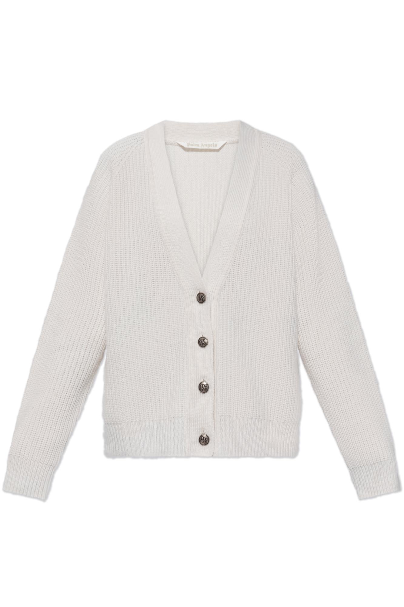 Palm Angels V-neck Cardigan In White