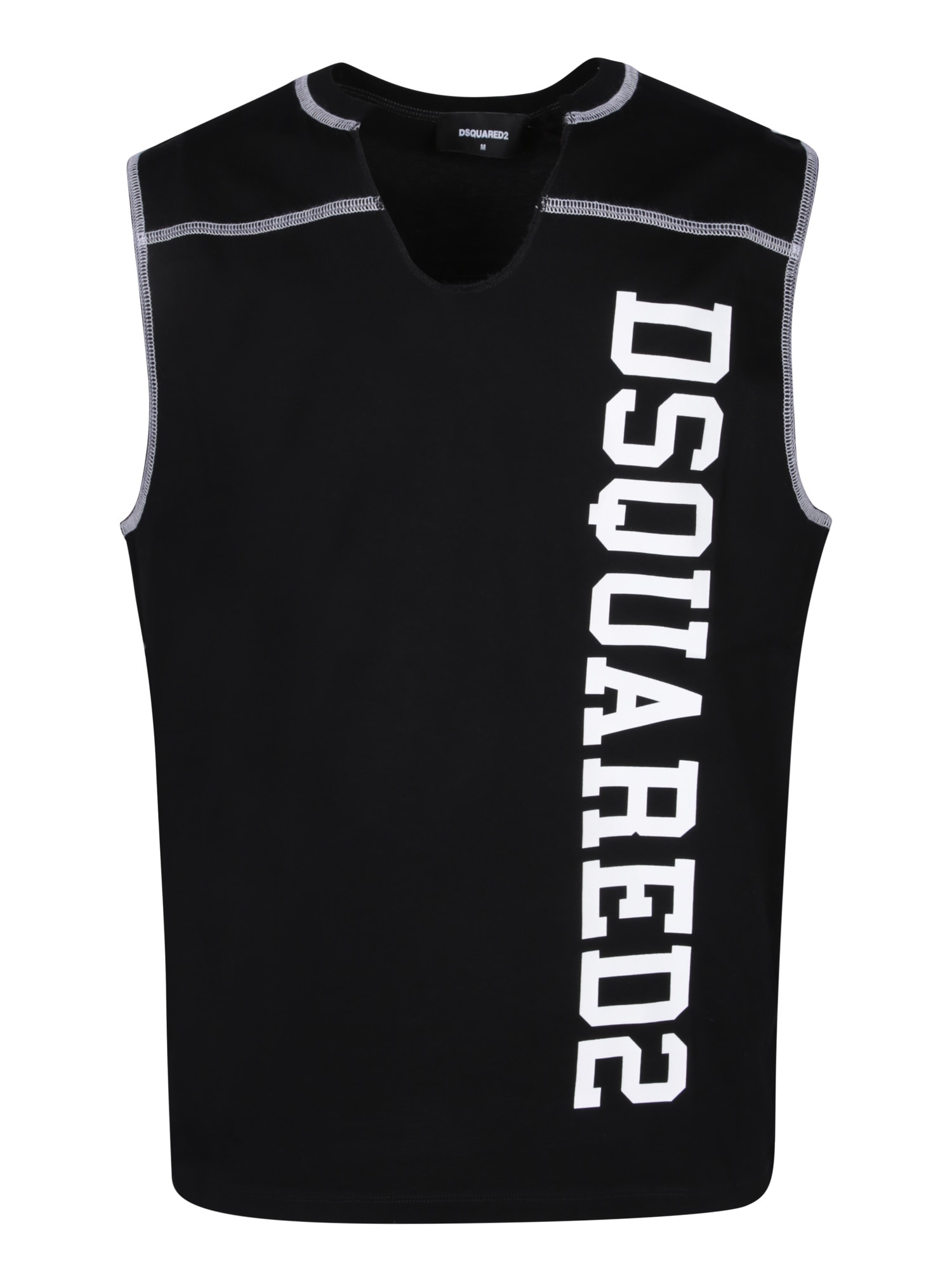 Shop Dsquared2 Cool Fit White Tank Top In Black