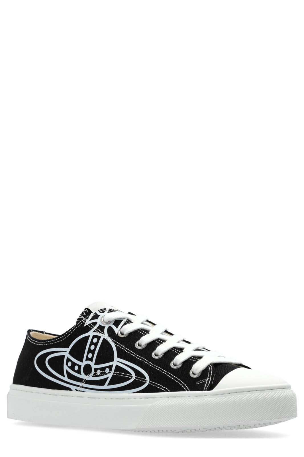 Shop Vivienne Westwood Orb Printed Lace-up Sneakers In Black