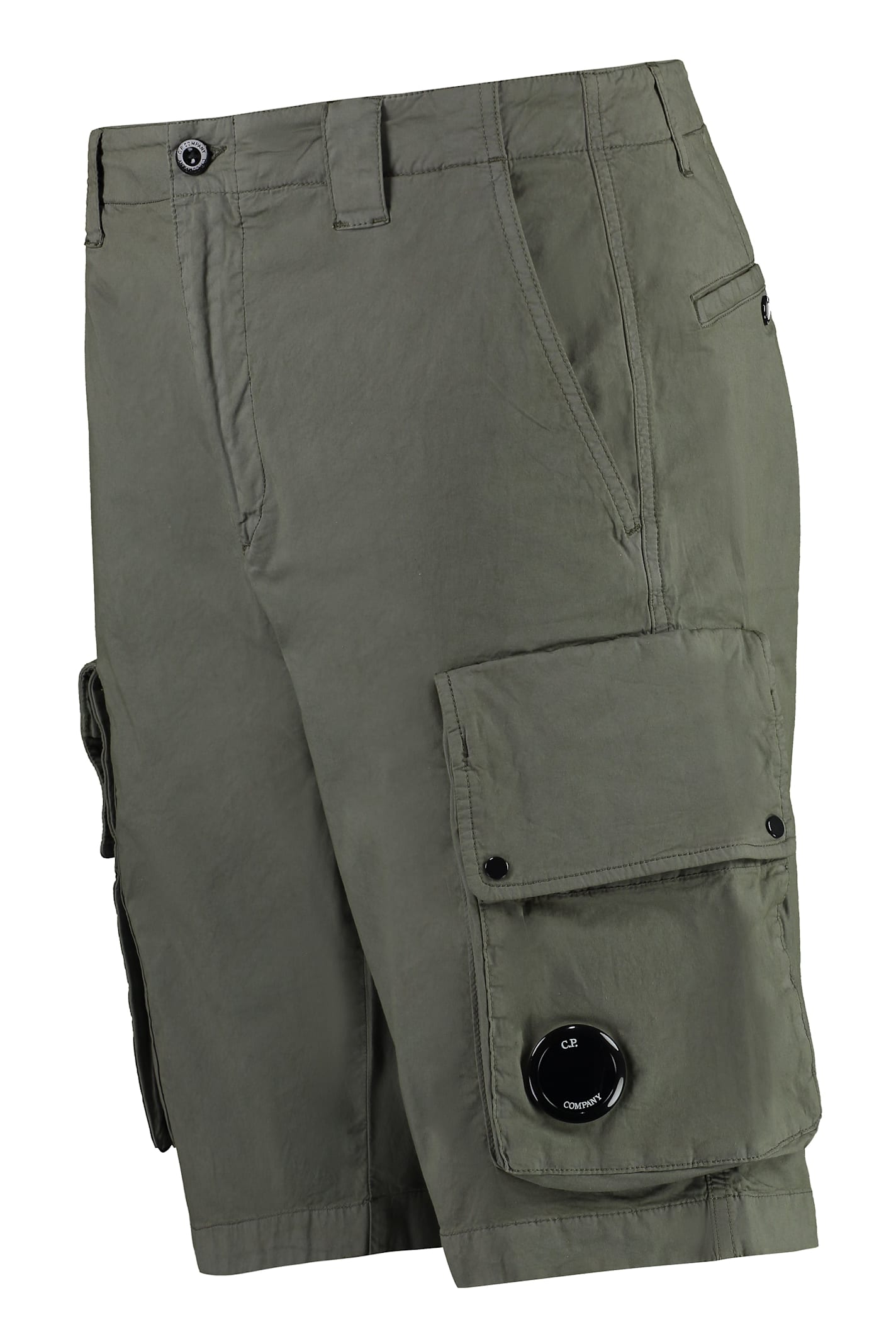 Shop C.p. Company Cotton Multi-pocket Bermuda In Green