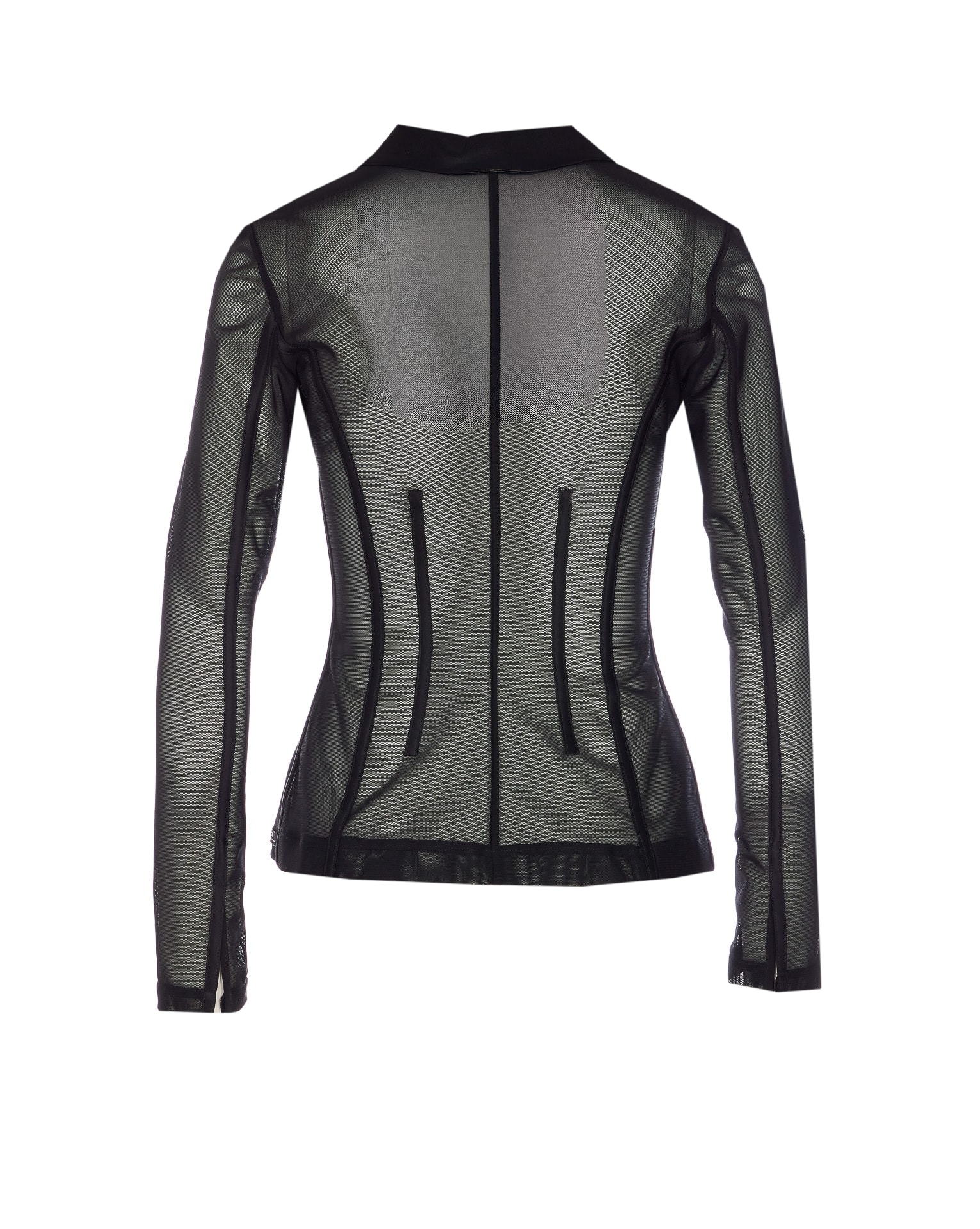 Elisabetta Franchi Collar Tailored Transparent Jacket In Black