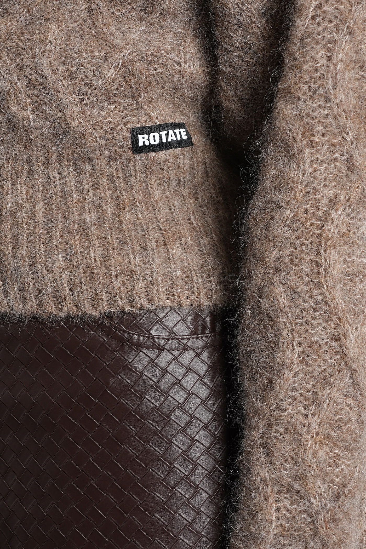 Rotate Birger Christensen Cardigan In Taupe Wool In Gray