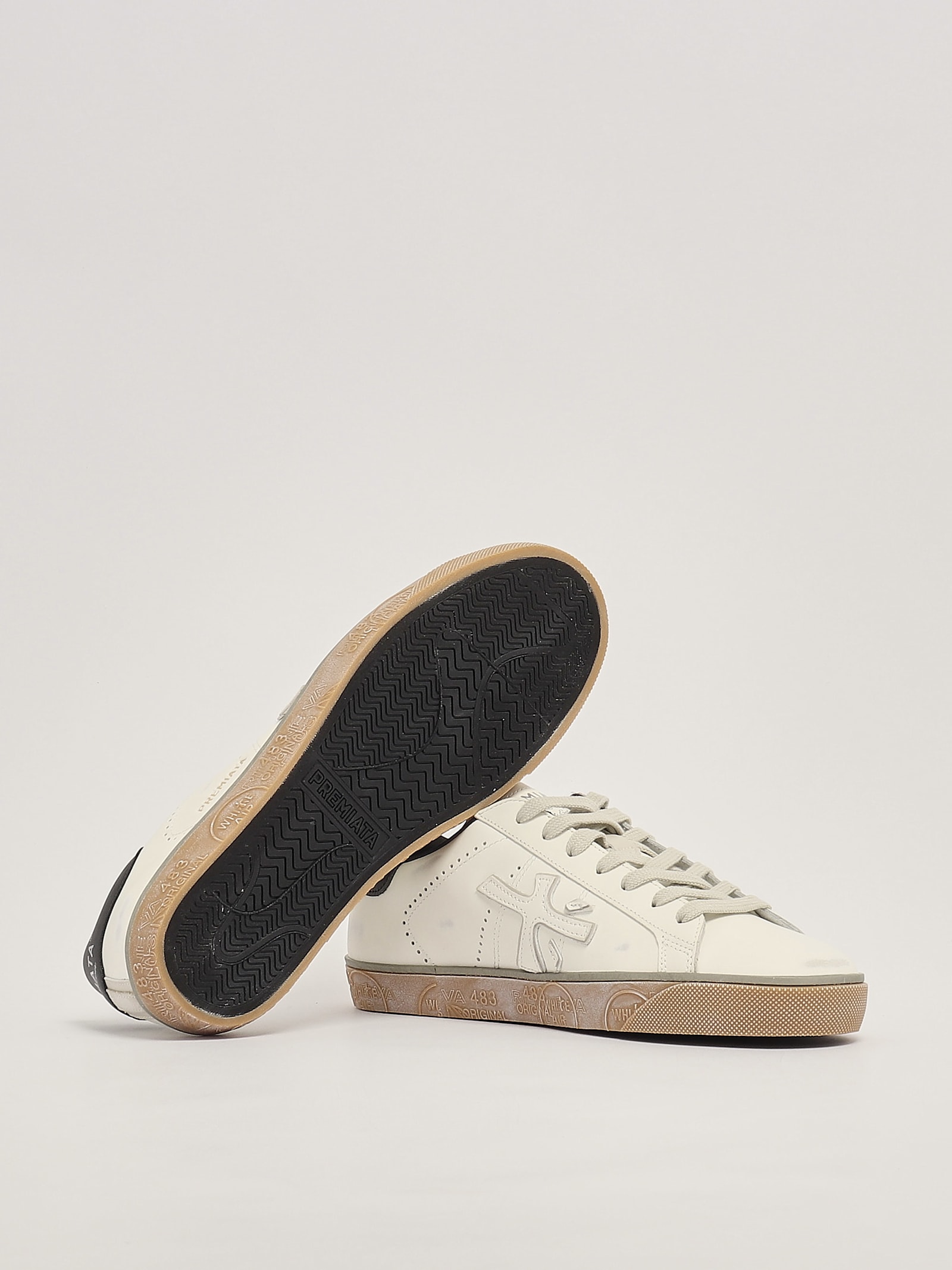 Shop Premiata Steven Sneaker In Panna