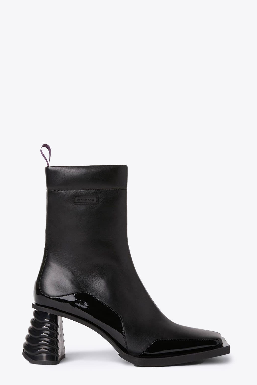Eytys Gaia Black leather ankle boots with squared toe - Gaia