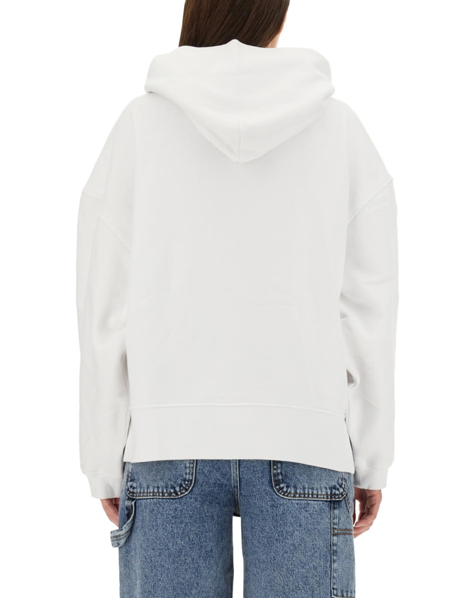 Shop M05ch1n0 Jeans Peace & Love Hoodie In Multicolour