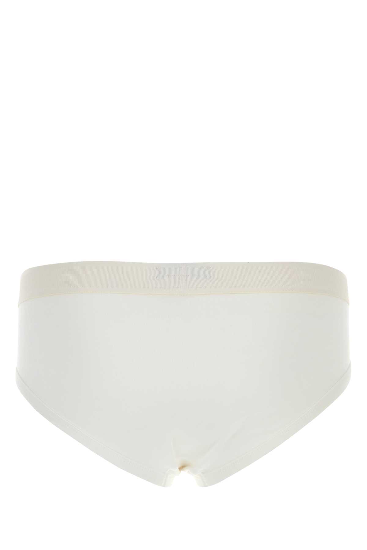 Tom Ford Seamless Stretch Cotton Slip With Elastic Waistband In Neutral