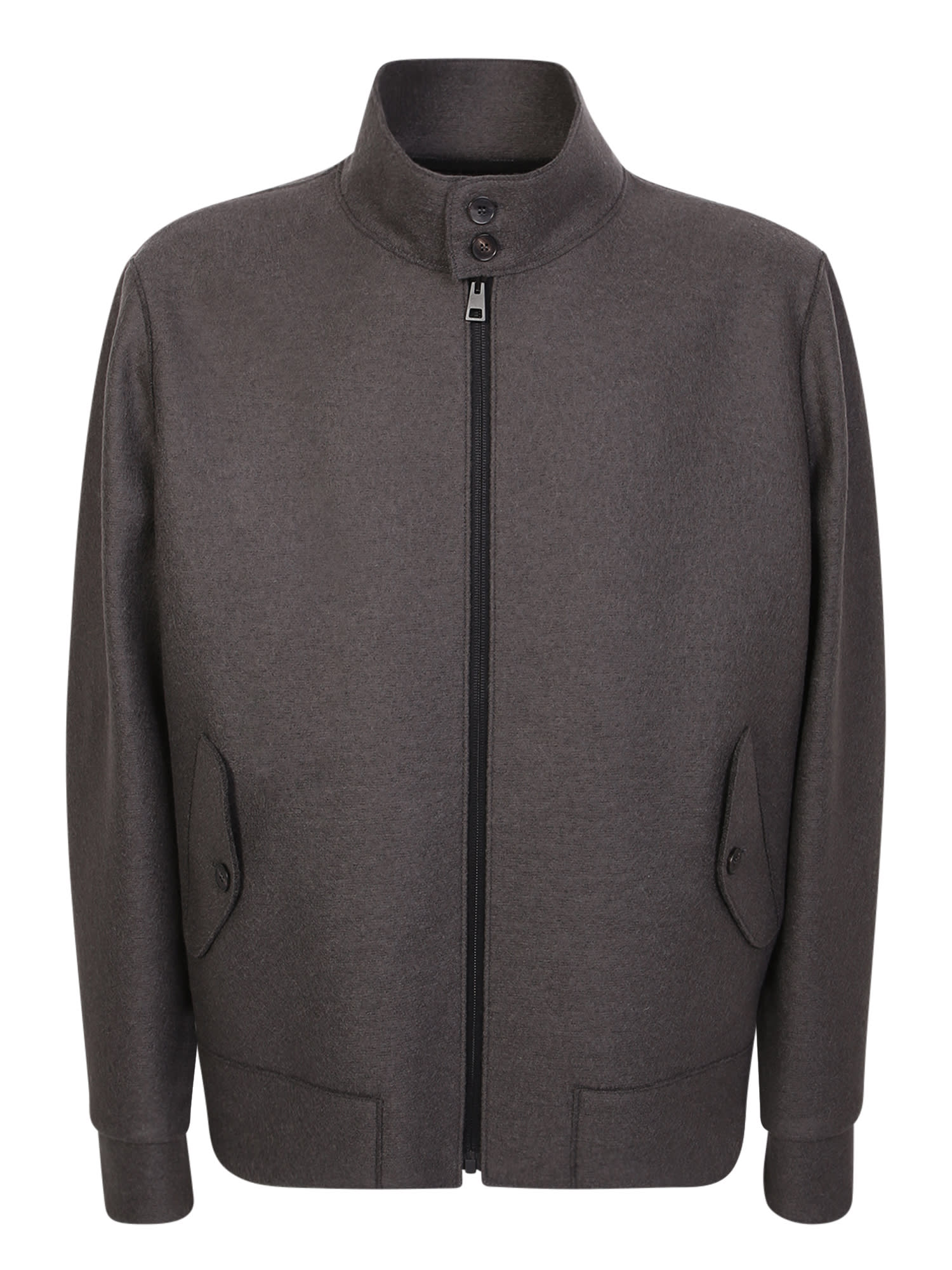 Harrington Jacket In Virgin Wool Grey