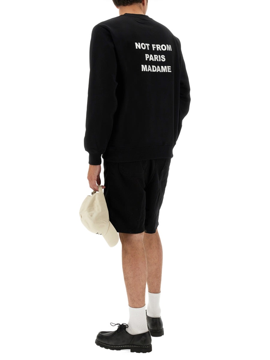 Shop Drôle De Monsieur Slogan Sweatshirt In Black