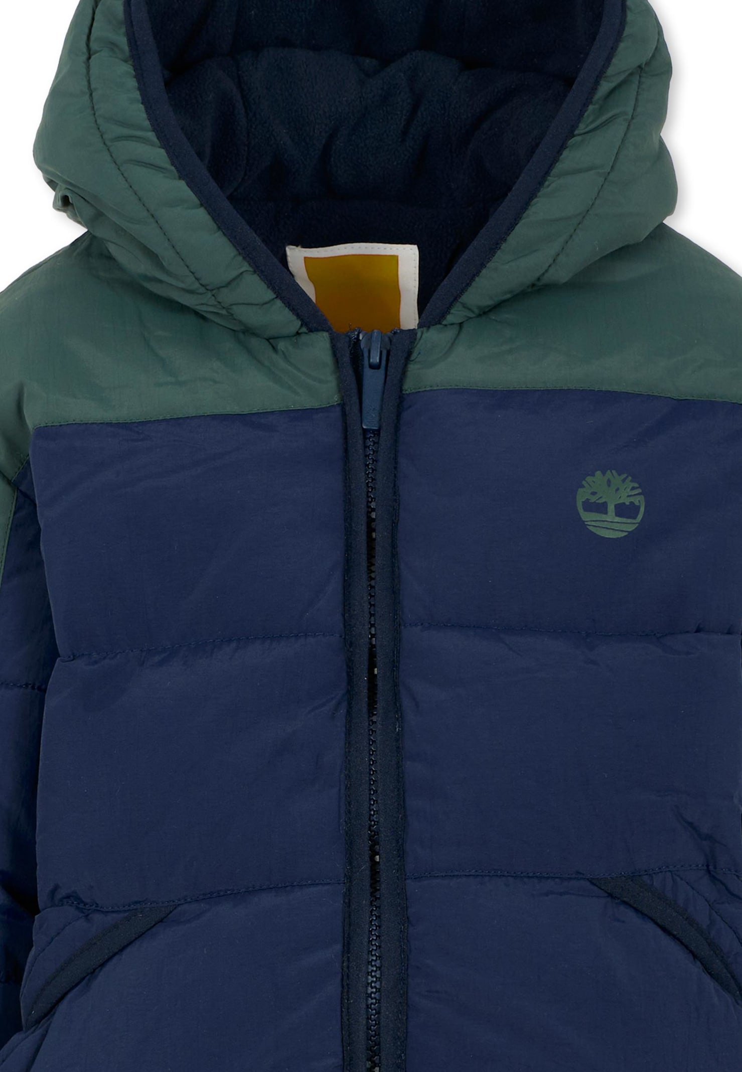 Timberland Blue Down Jacket For Boy With Logo In Blue