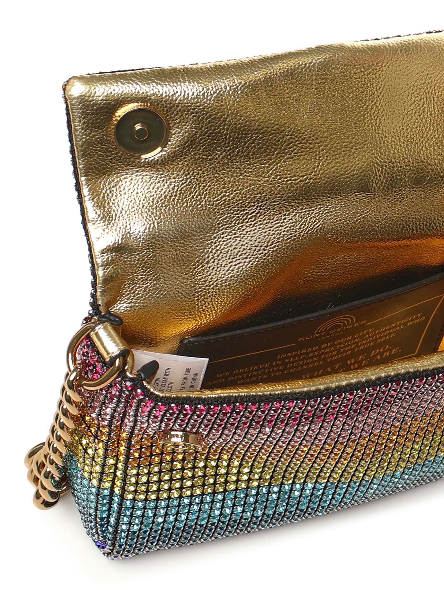 Kurt Geiger Rhinestone-embellished Chain Shoulder Bag In Multi