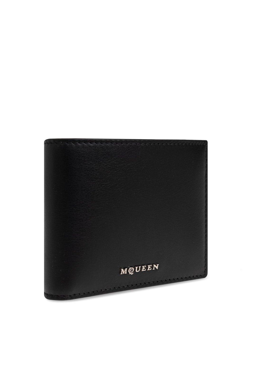 Shop Alexander Mcqueen Logo Plaque Bi-fold Wallet In Black