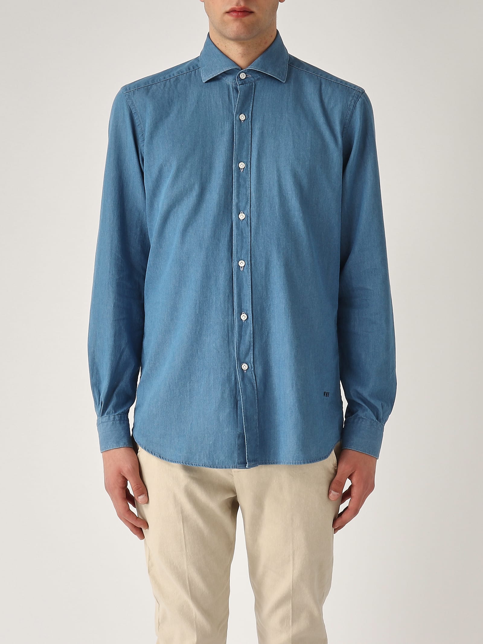 Camicia Collo Francese Lavata Regular Shirt