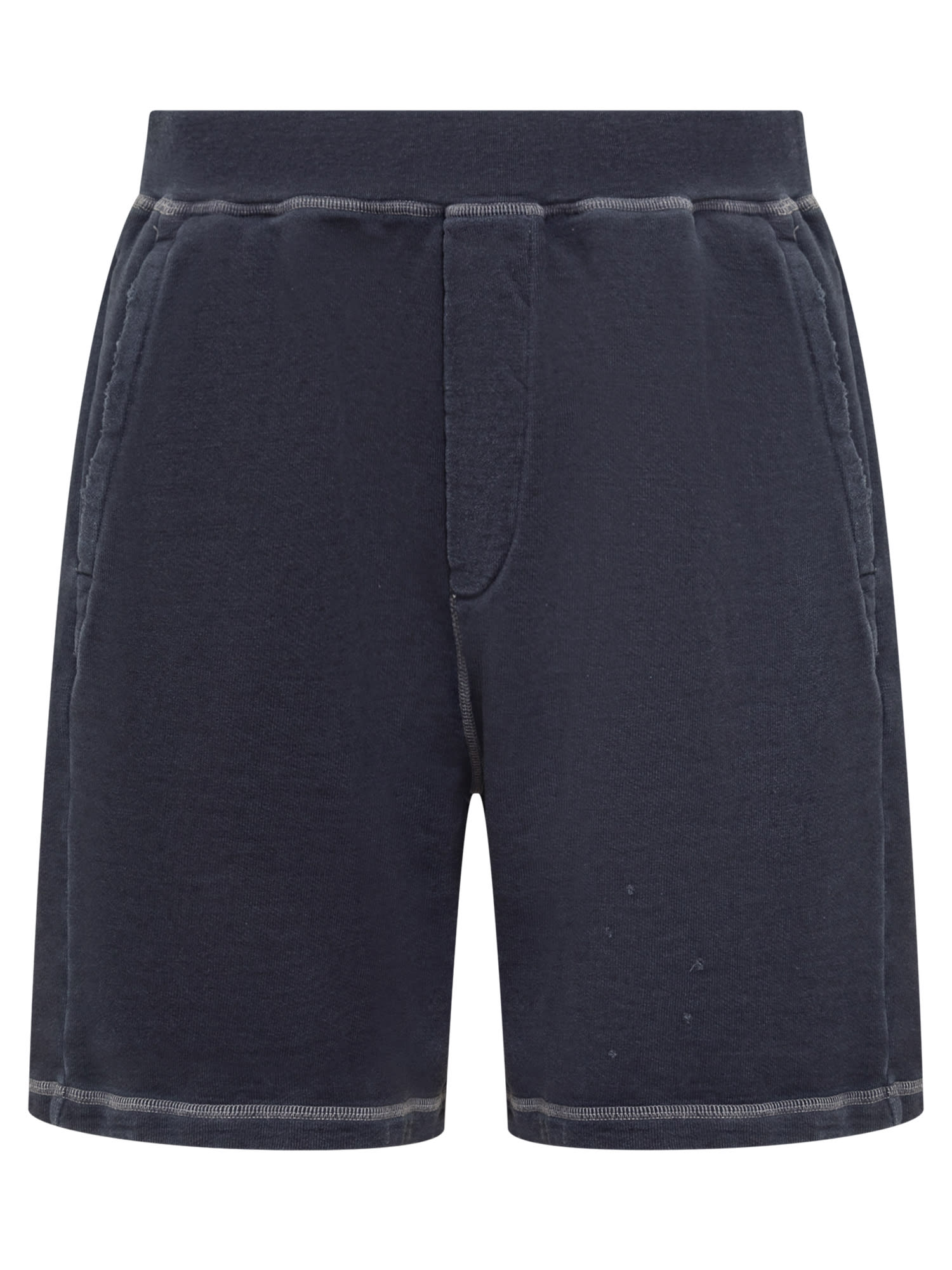 Shop Dsquared2 Ruined Shorts In Navy Blue