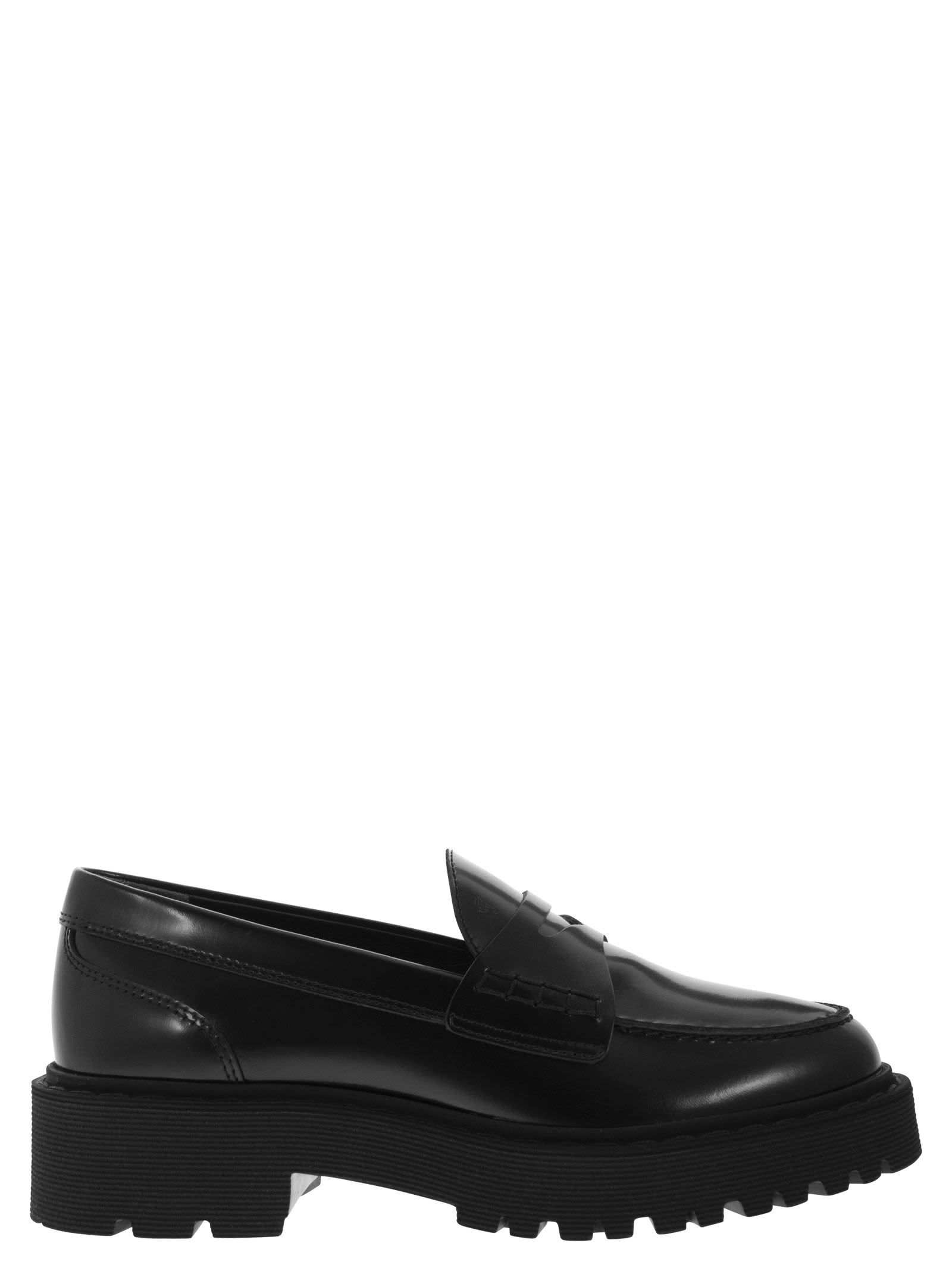 Shop Hogan H543 - Leather Loafer In Black