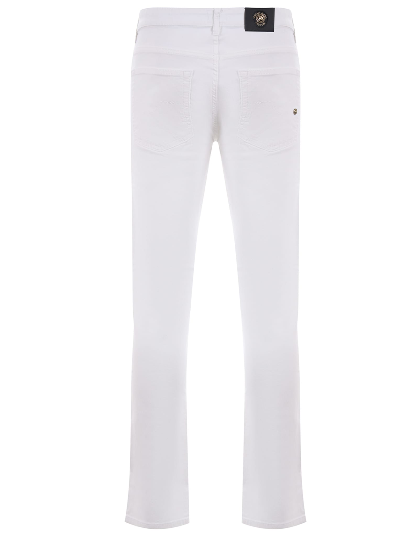 VERSACE JEANS COUTURE VERSACE JEANS COUTURE WHITE STRAIGHT TROUSERS