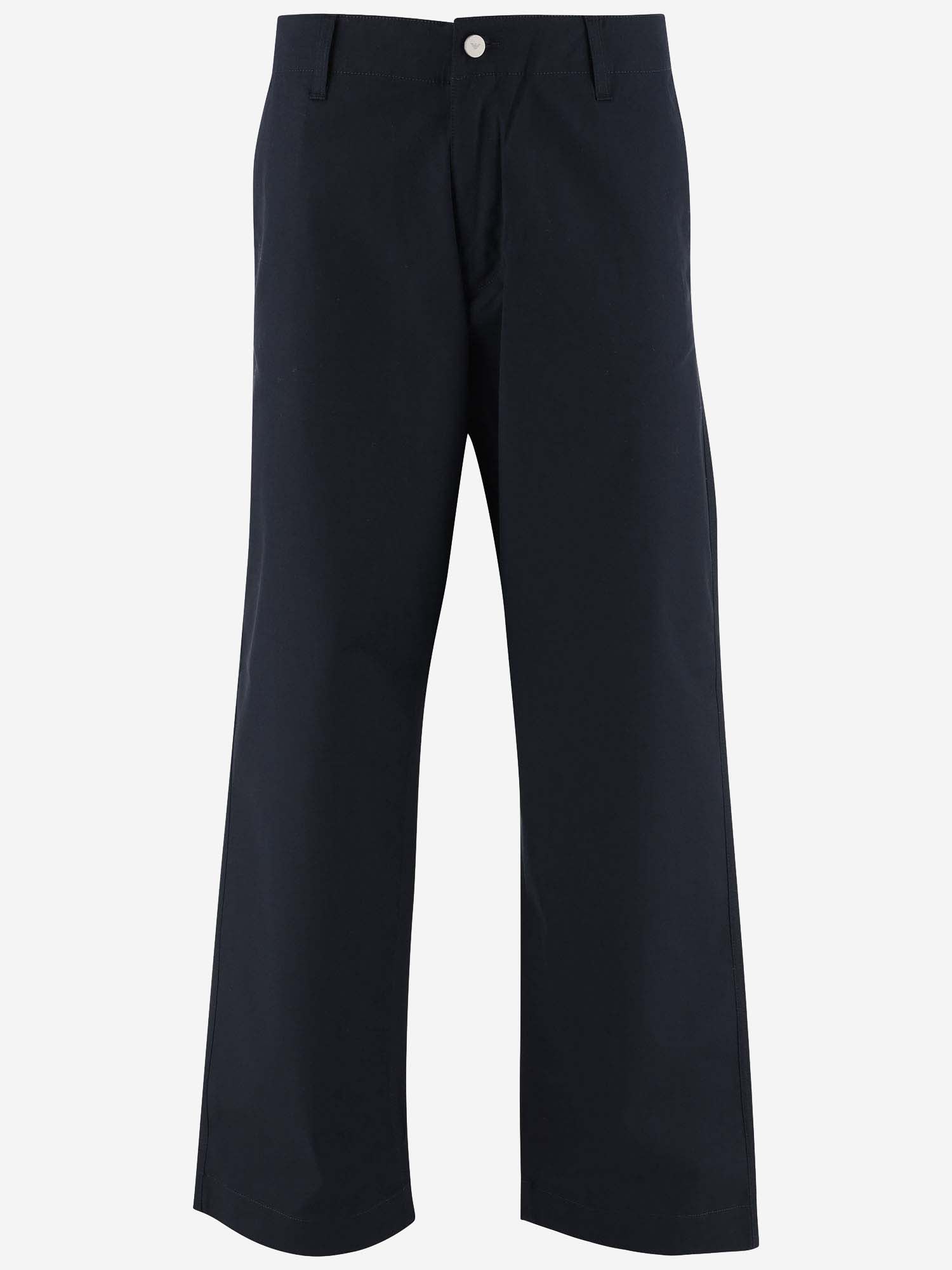 Shop Emporio Armani Stretch Cotton Wide Leg Pants In Black