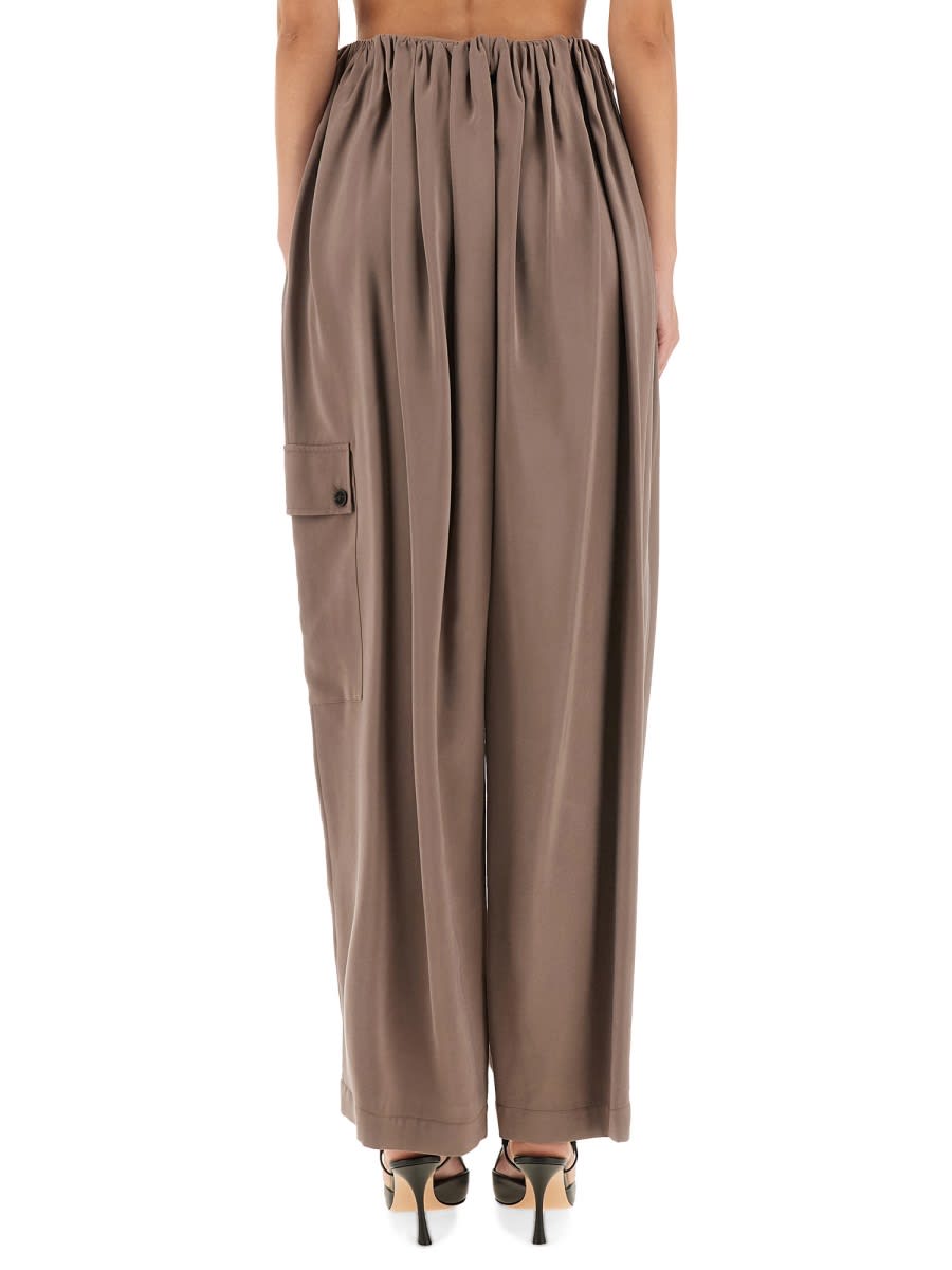 Alysi Cargo Pants Ruffled Effect In Brown