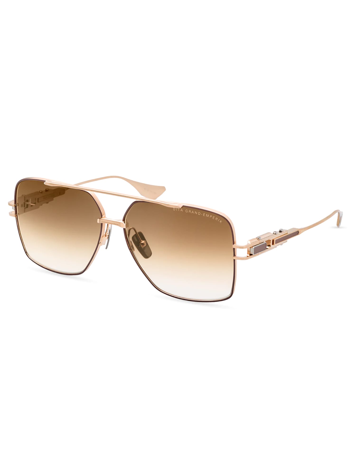 Shop Dita Dts159/a/05 Grand/emperik Sunglasses In Brushed White Gold