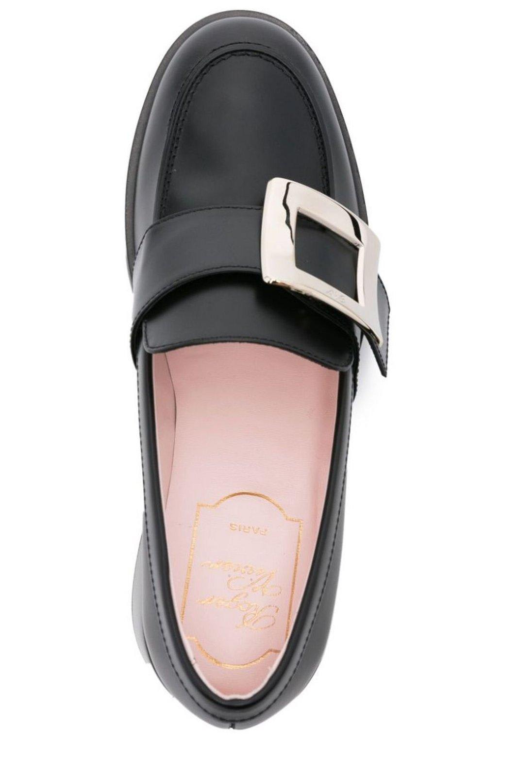 Roger Vivier Viv Rangers Buckled Patent-leather Loafers In Black
