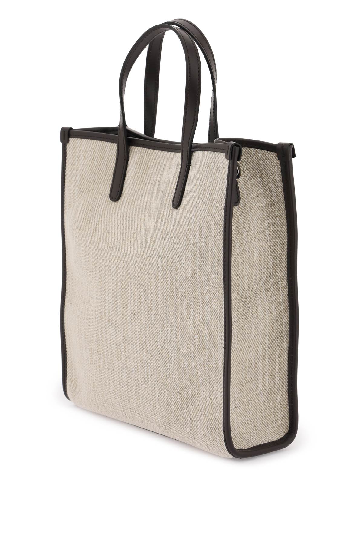 Dolce & Gabbana Textured Canvas Tote Bag In Beige