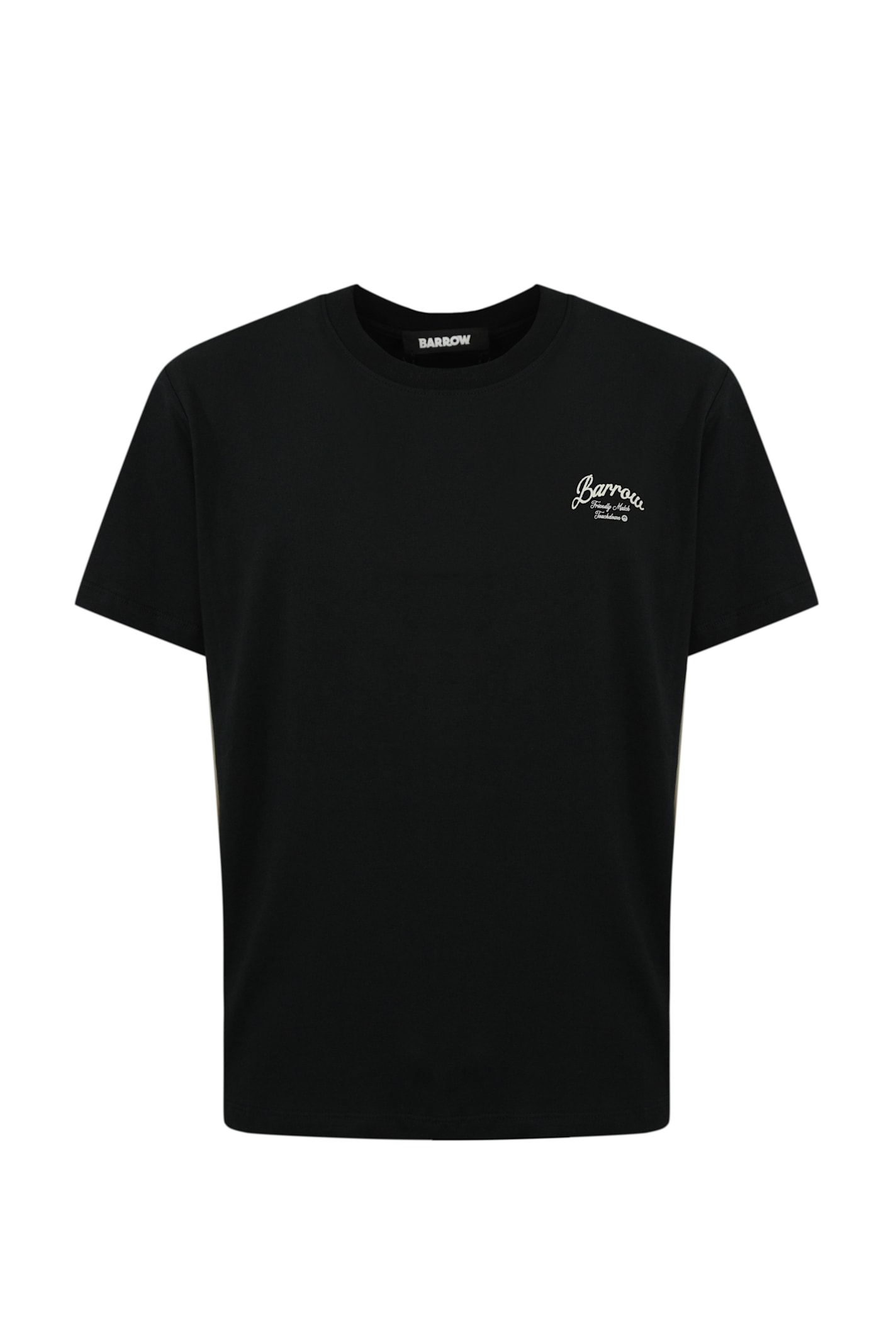 Barrow Cotton T-shirt With Helmet Print In Nero