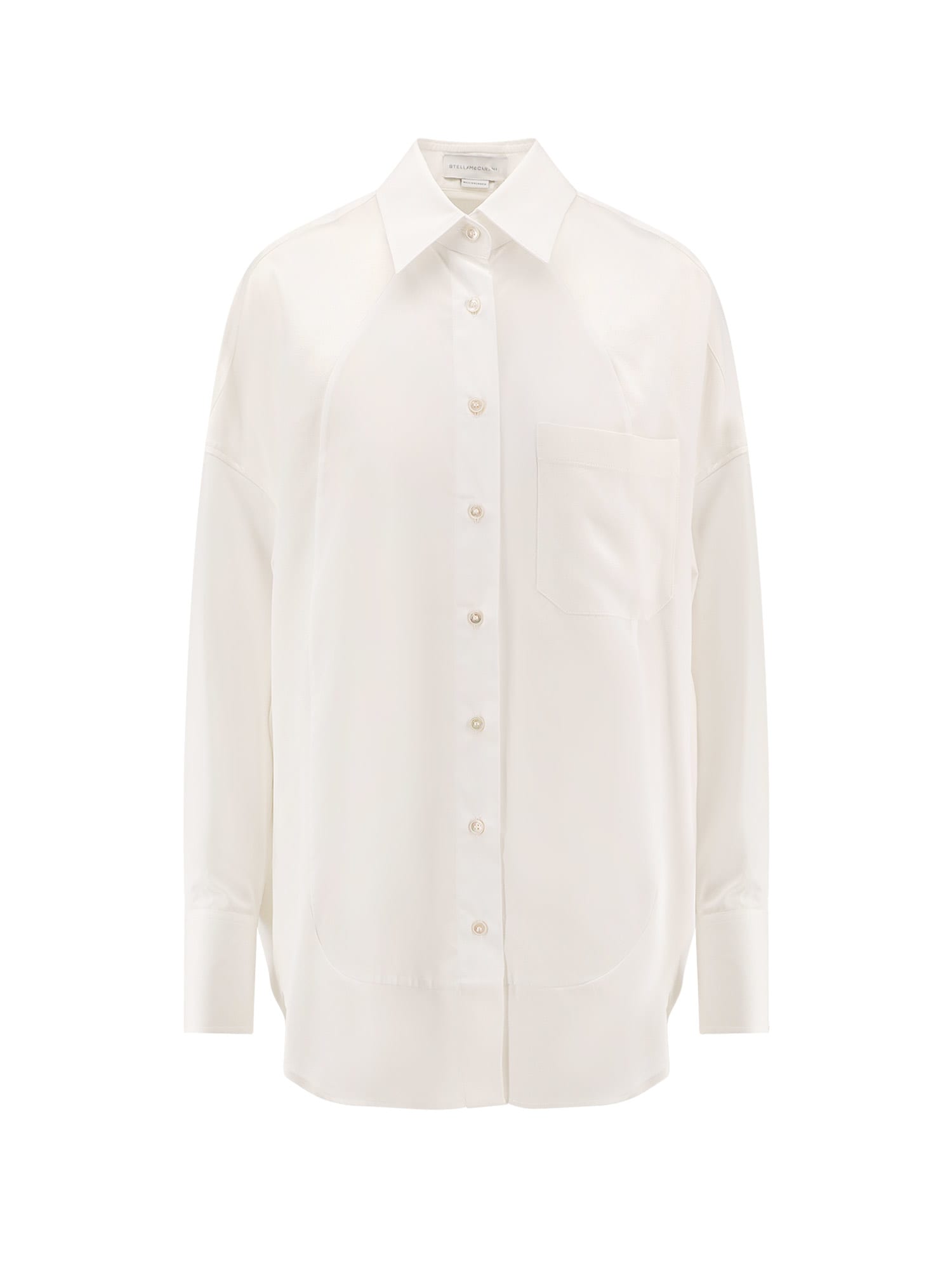 Stella Mccartney Everyday Shirt With Long Sleeves And Chest Pocket In Neutral