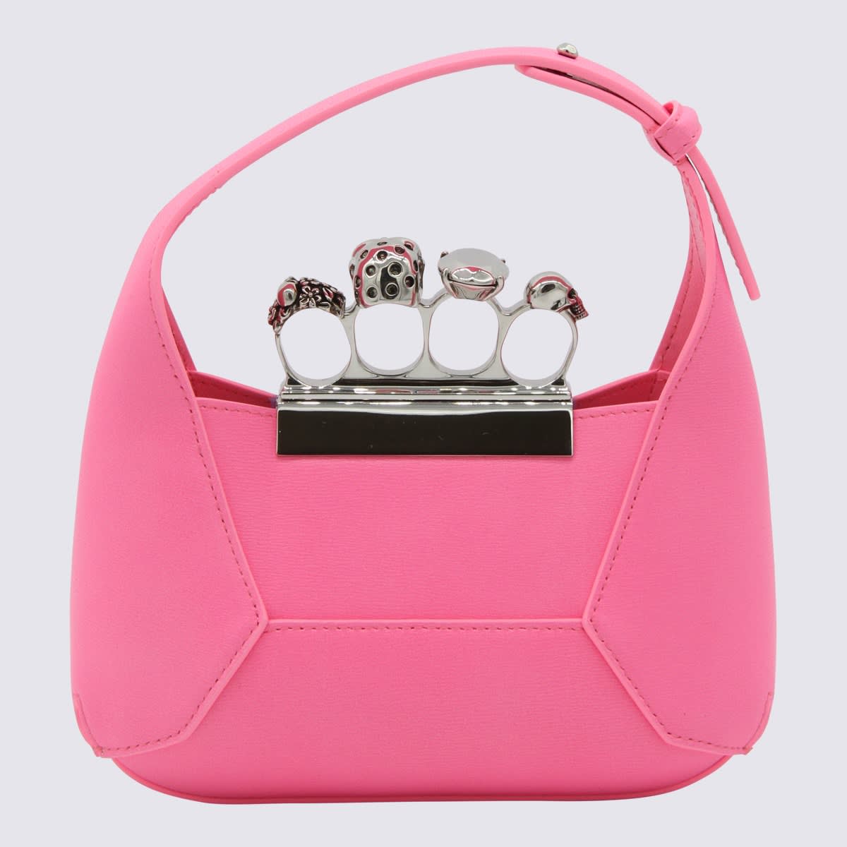 Shop Alexander Mcqueen Pink Leather Hobo Handle Bag In Fluo Pink