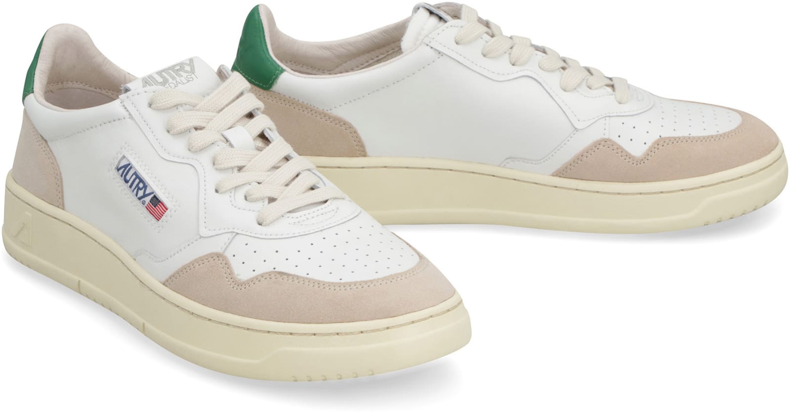 Shop Autry Medalist Leather Low-top Sneakers In Green