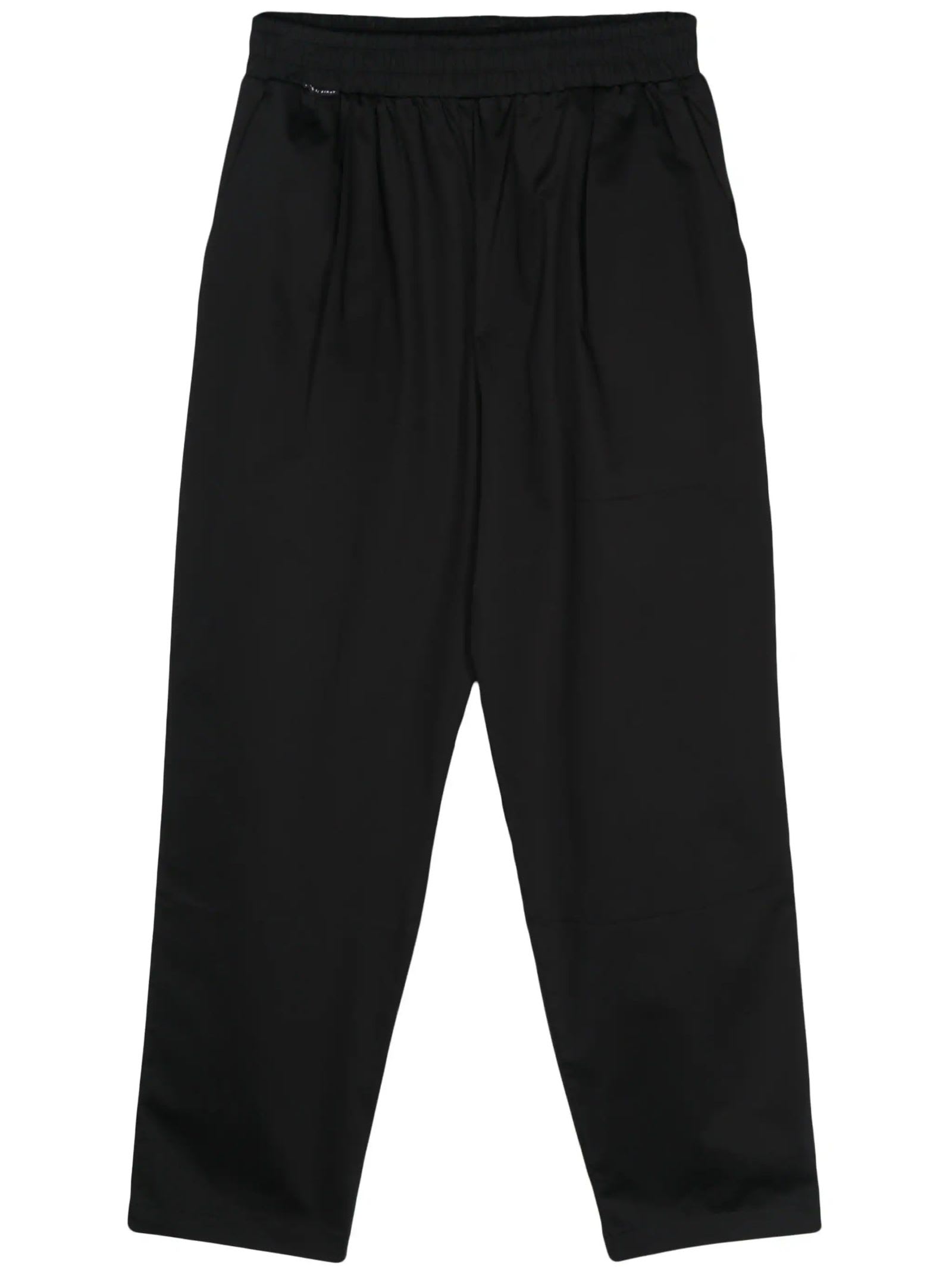 Black Stretch-cotton Trousers