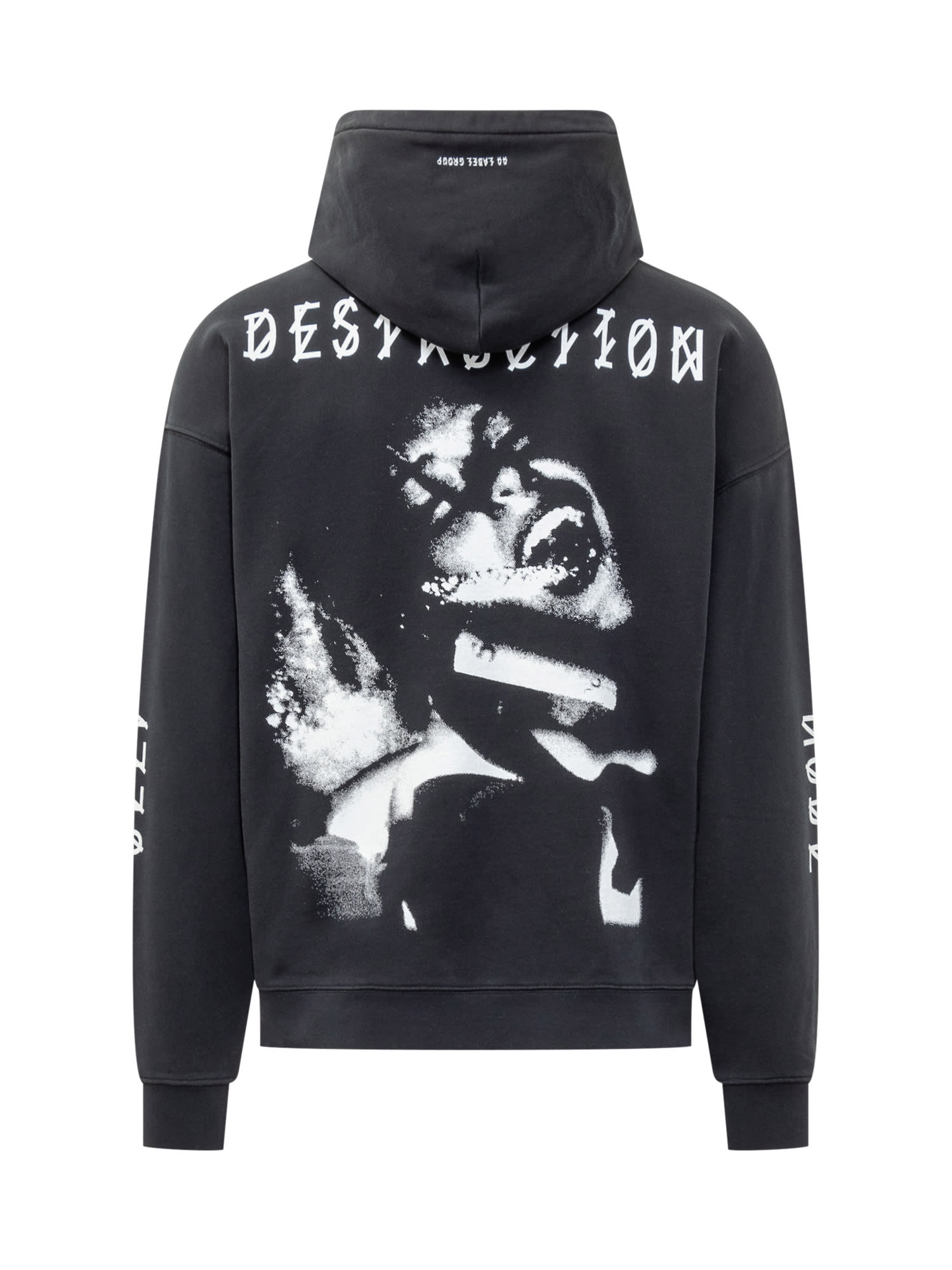 Shop 44 Label Group Hoodie With Logo In Black Self Destruction