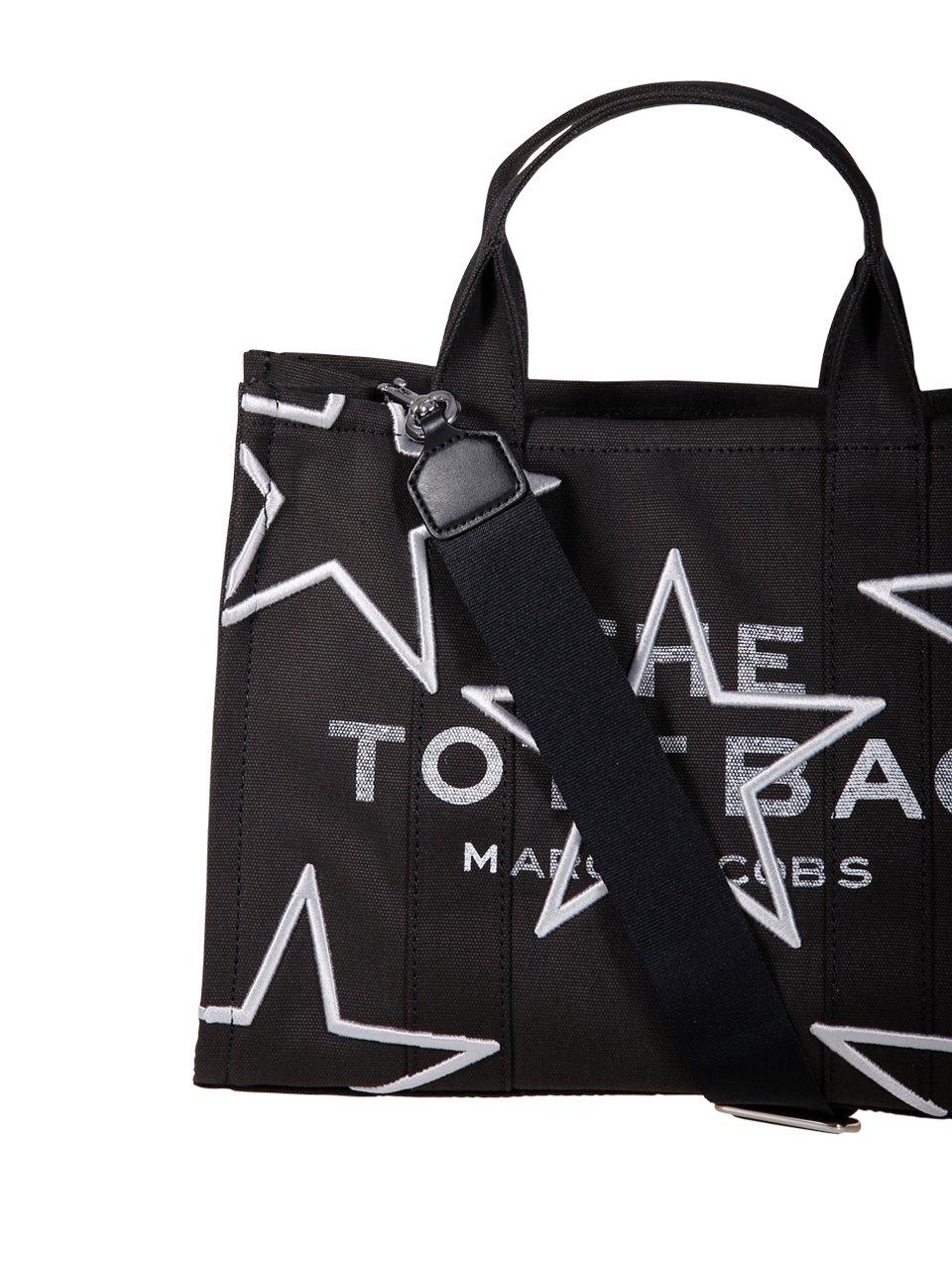 Marc Jacobs The Star Logo Printed Medium Tote Bag In Black