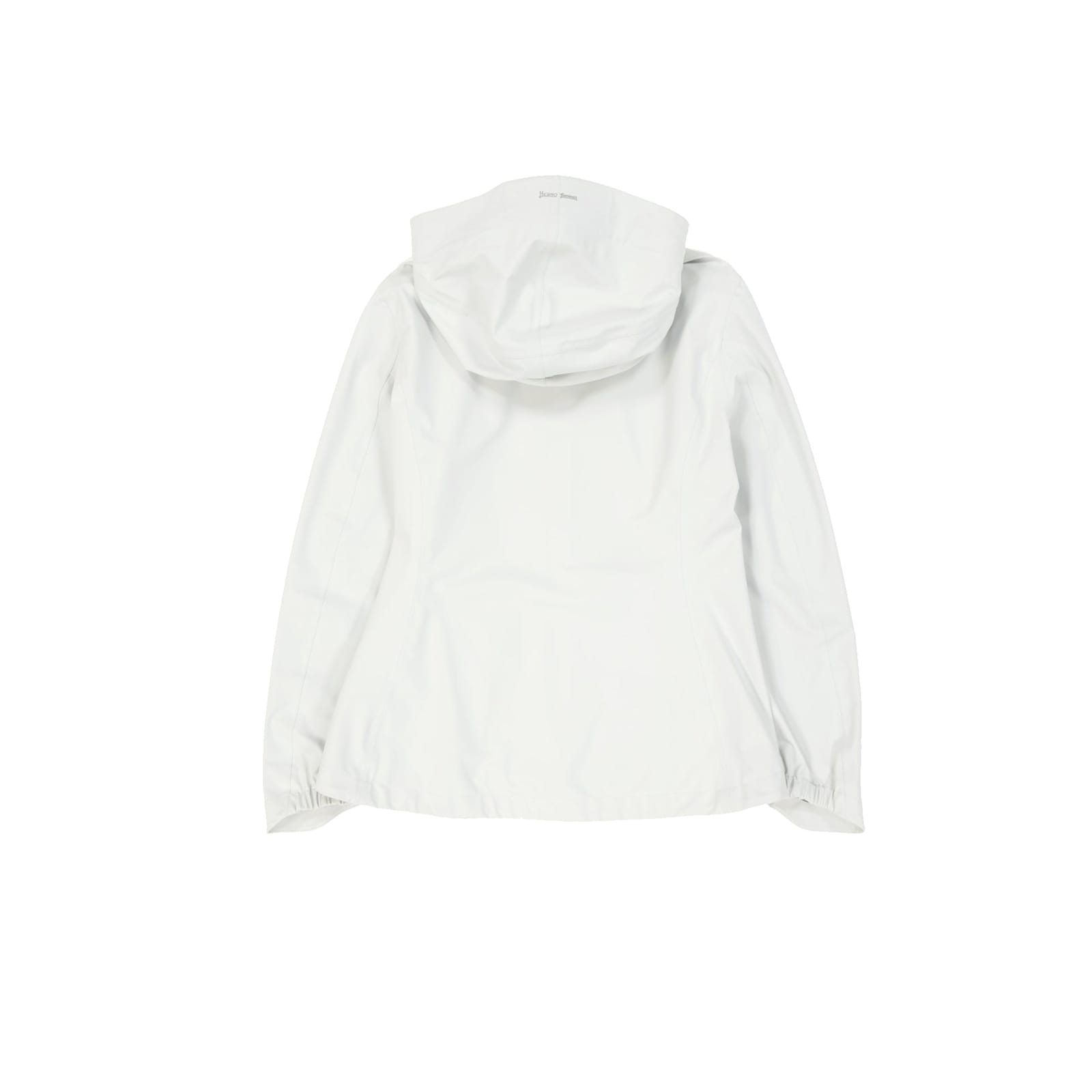 Herno White Water-repellent Rain Jacket With Non-detachable Hood