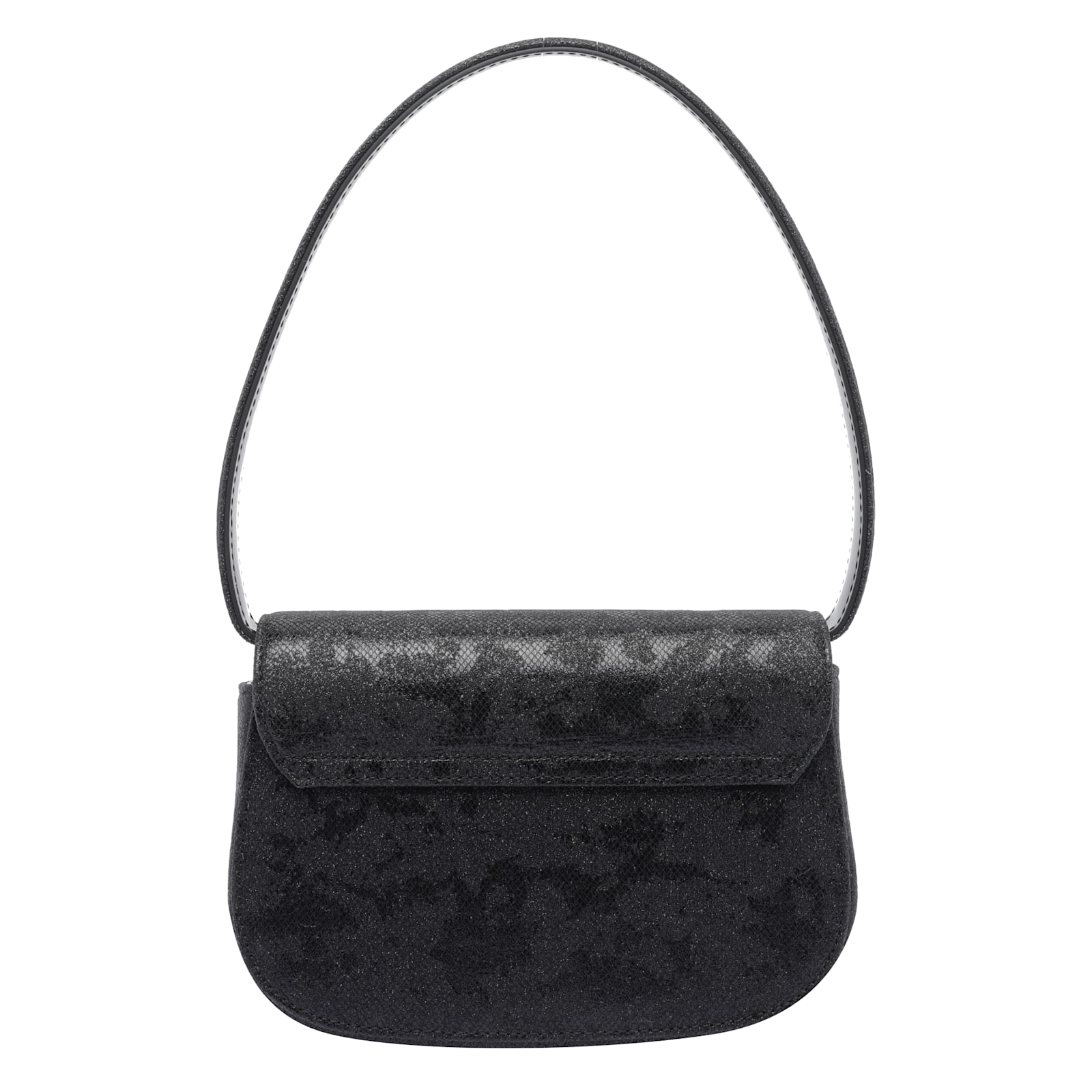 Diesel 1dr Glitter Fabric Shoulder Bag In Black