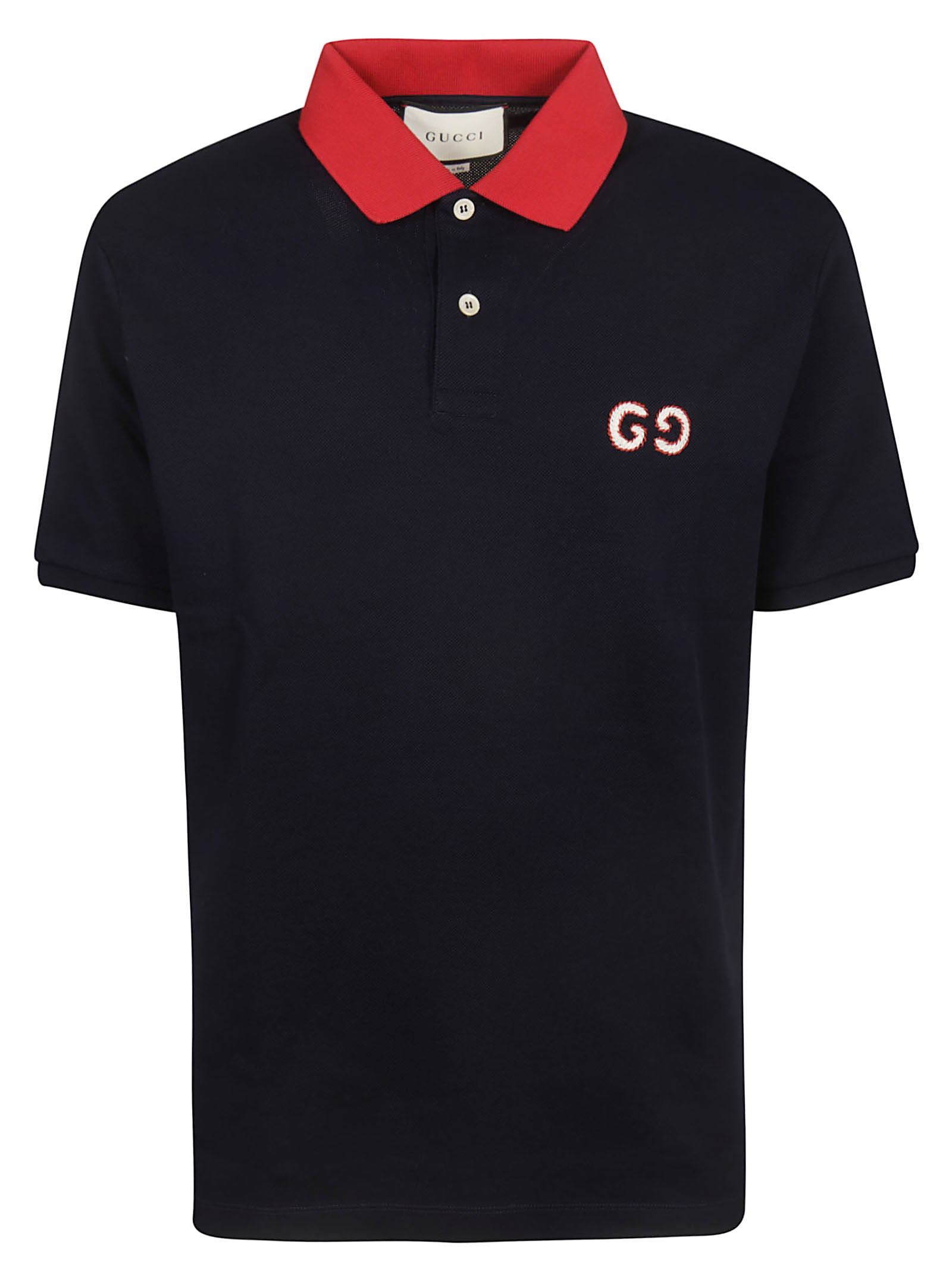 Gucci Gucci Gg Embroidery Polo Shirt - Navy - 11001350 | italist