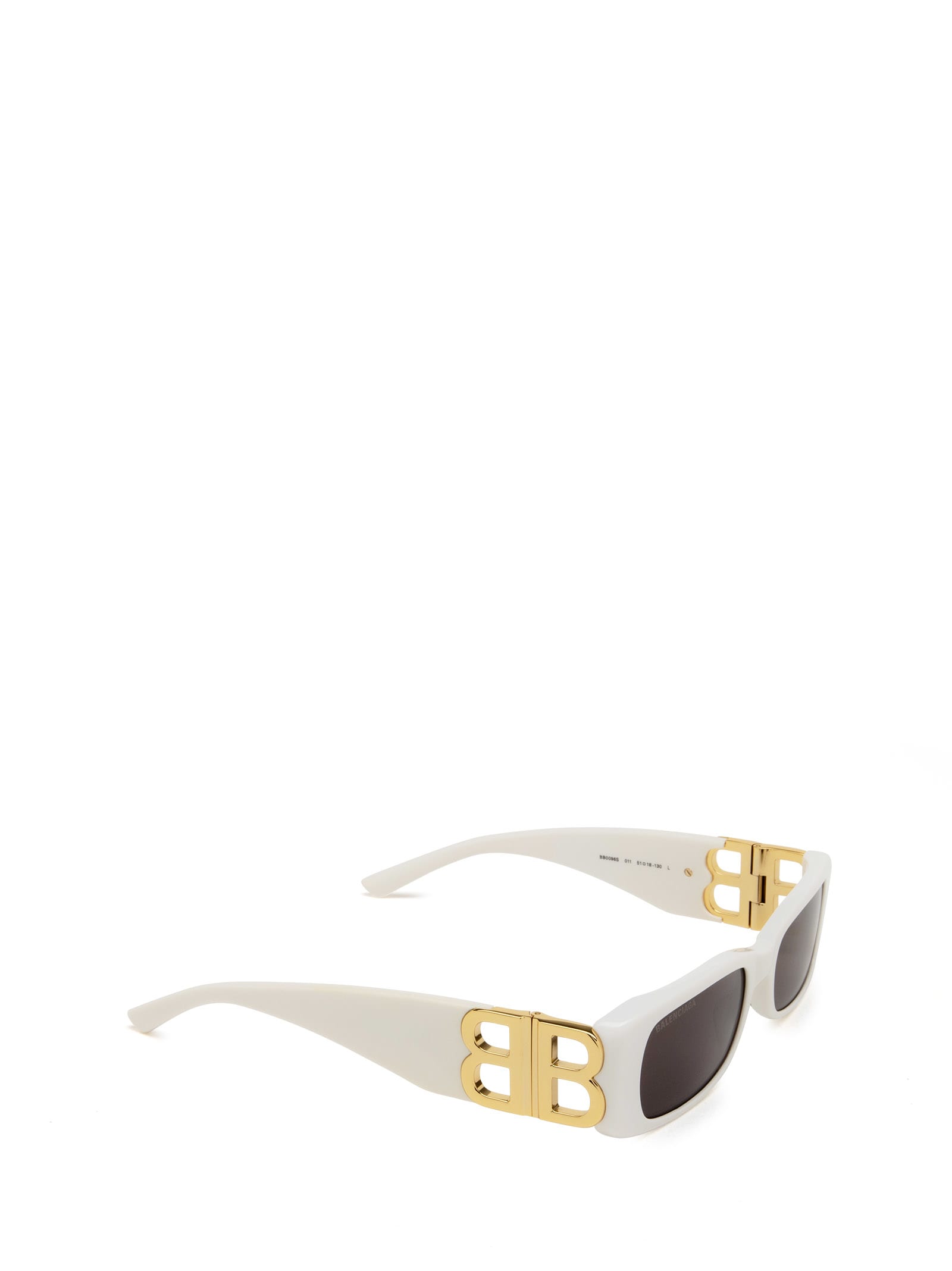 Shop Balenciaga Bb0096s White Sunglasses