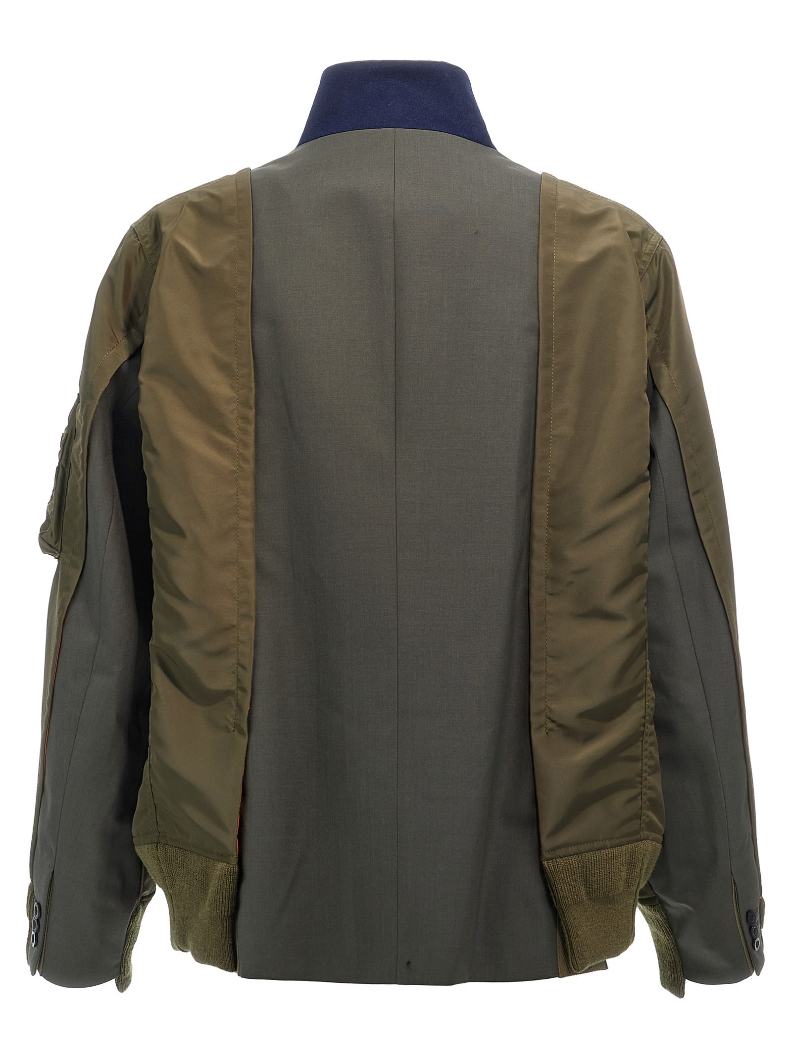 Shop Sacai Suiting Jacket In Green