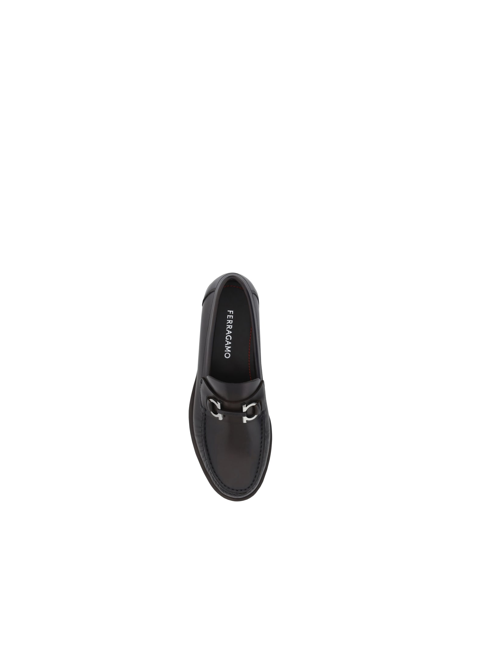 Shop Ferragamo Ornament Loafers In Brown