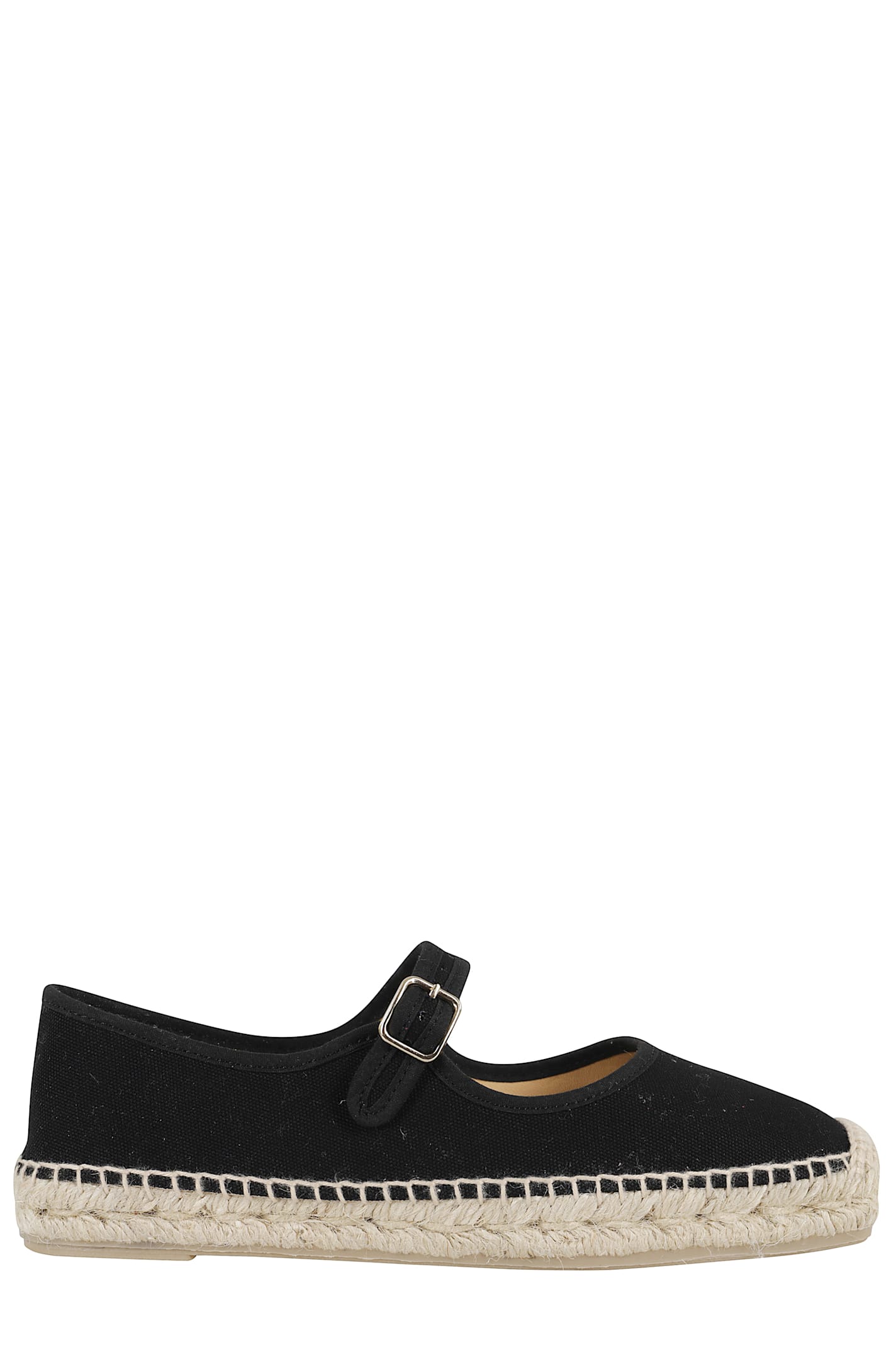 Castaã±er Castaner Classic Black Espadrille With Braided Jute Sole In Negro