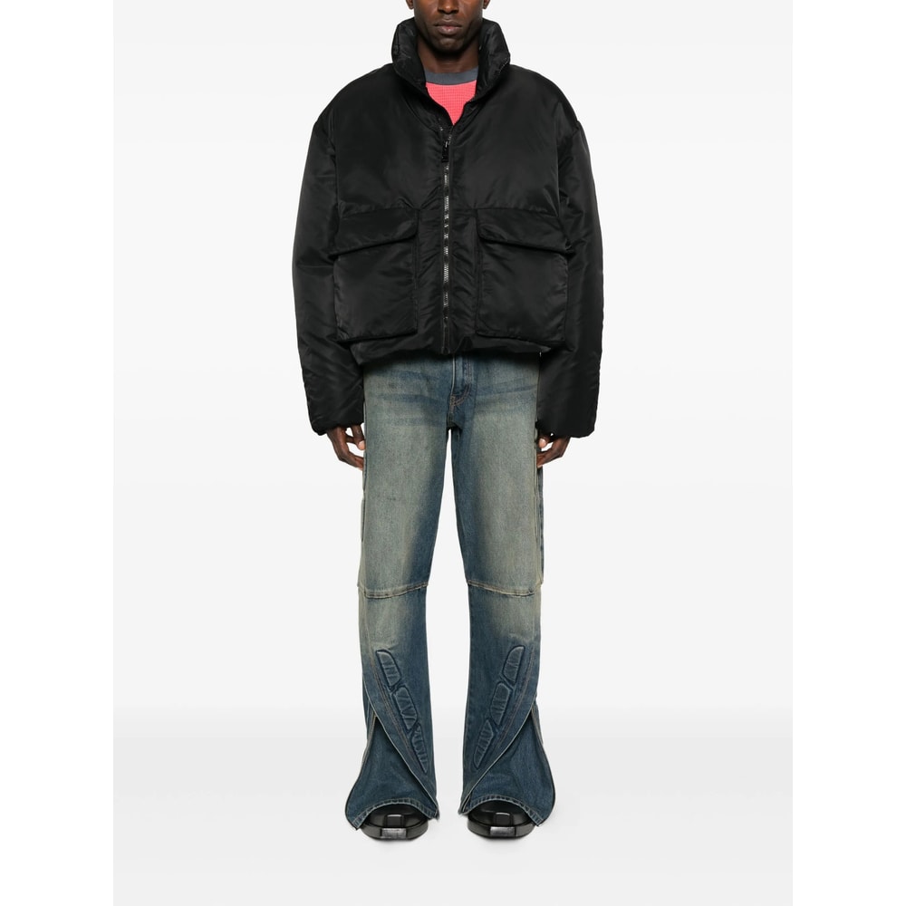 Purple Brand Zip-front Flap-pocket Jacket In Black