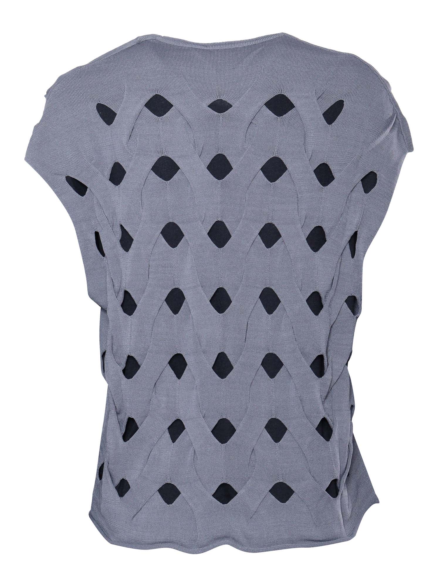 Shop Kangra Grey Woven-stitch Vest